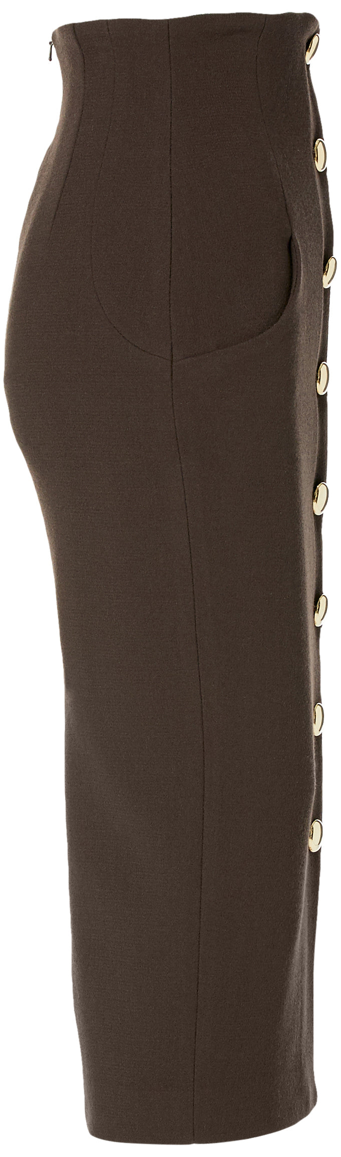 Button Front Midi Skirt