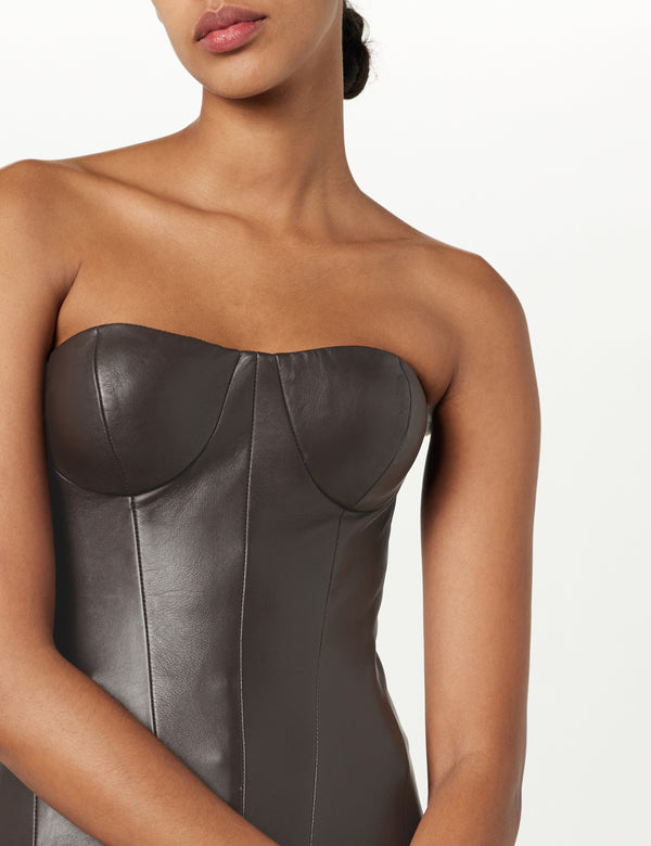 Strapless Leather Bustier