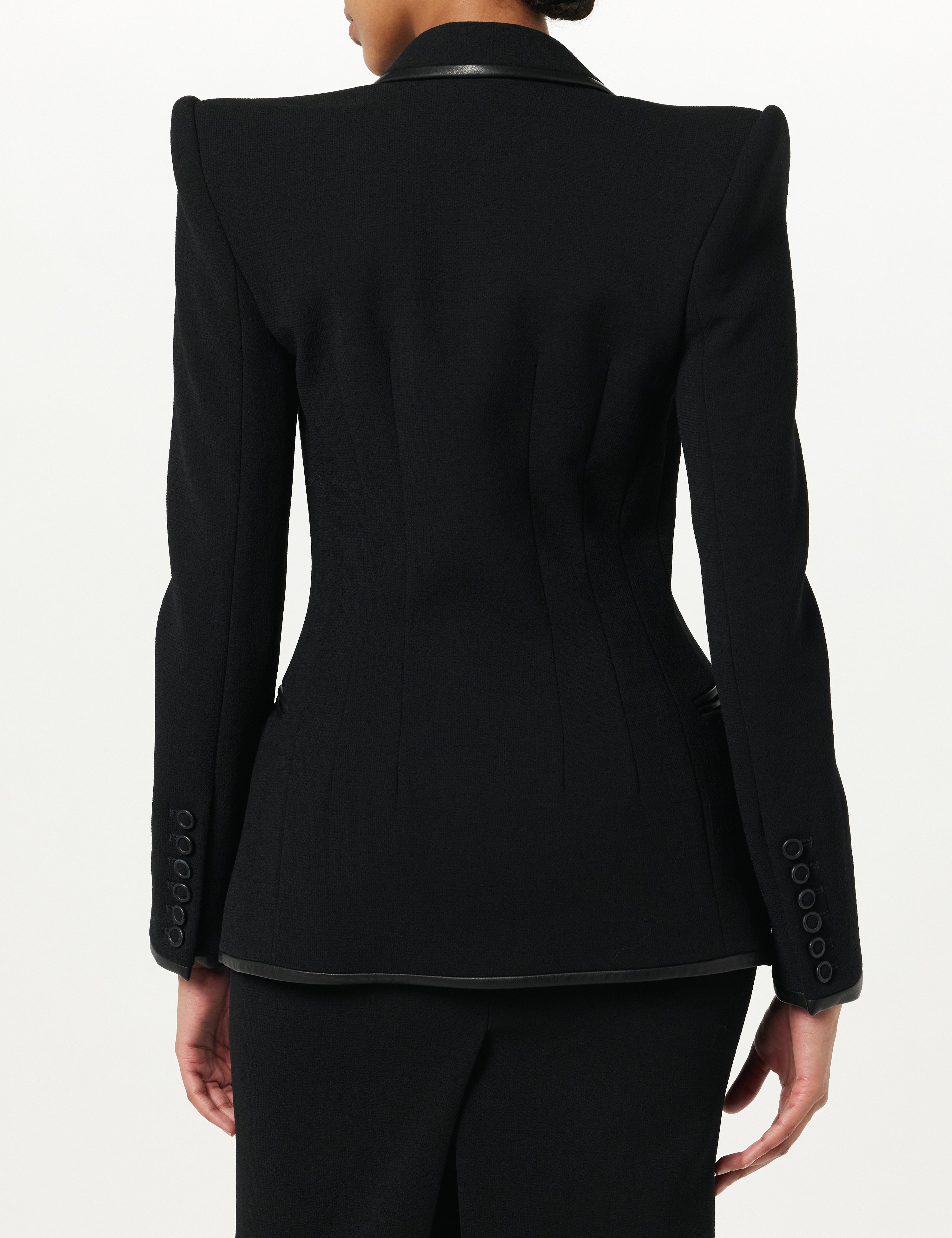 Leather Frame Blazer Jacket