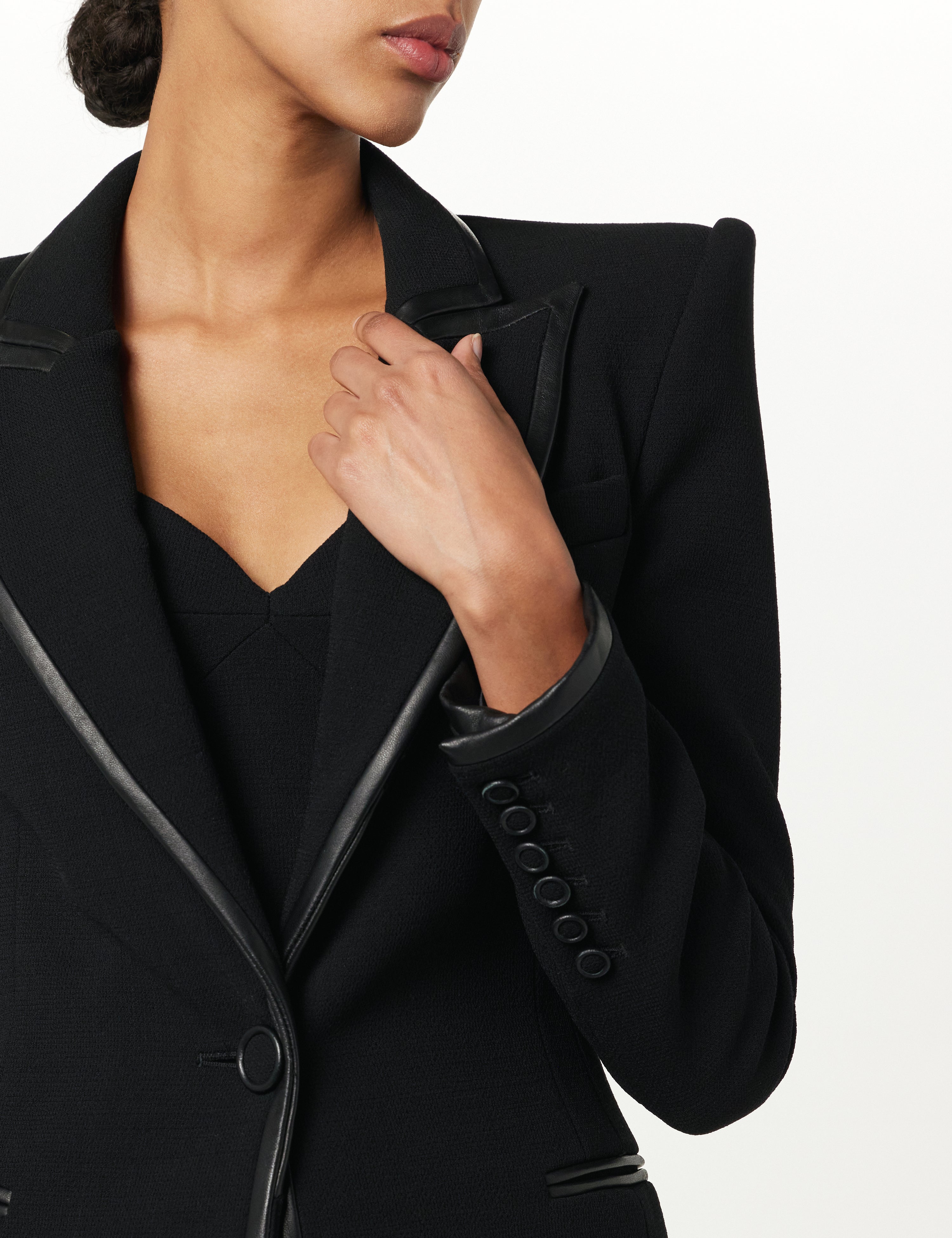 Leather Frame Blazer Jacket