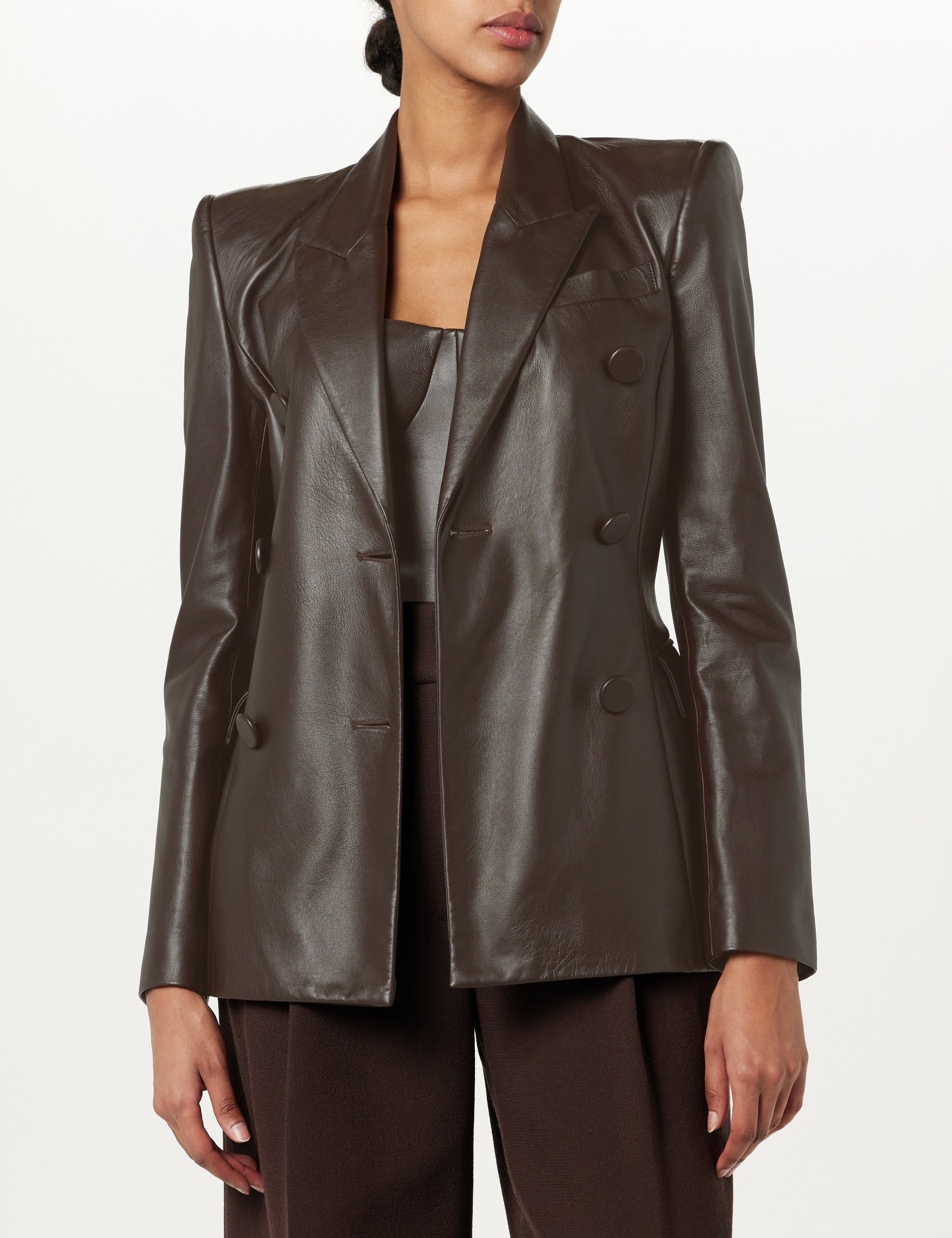 Tailored Leather  Blazer