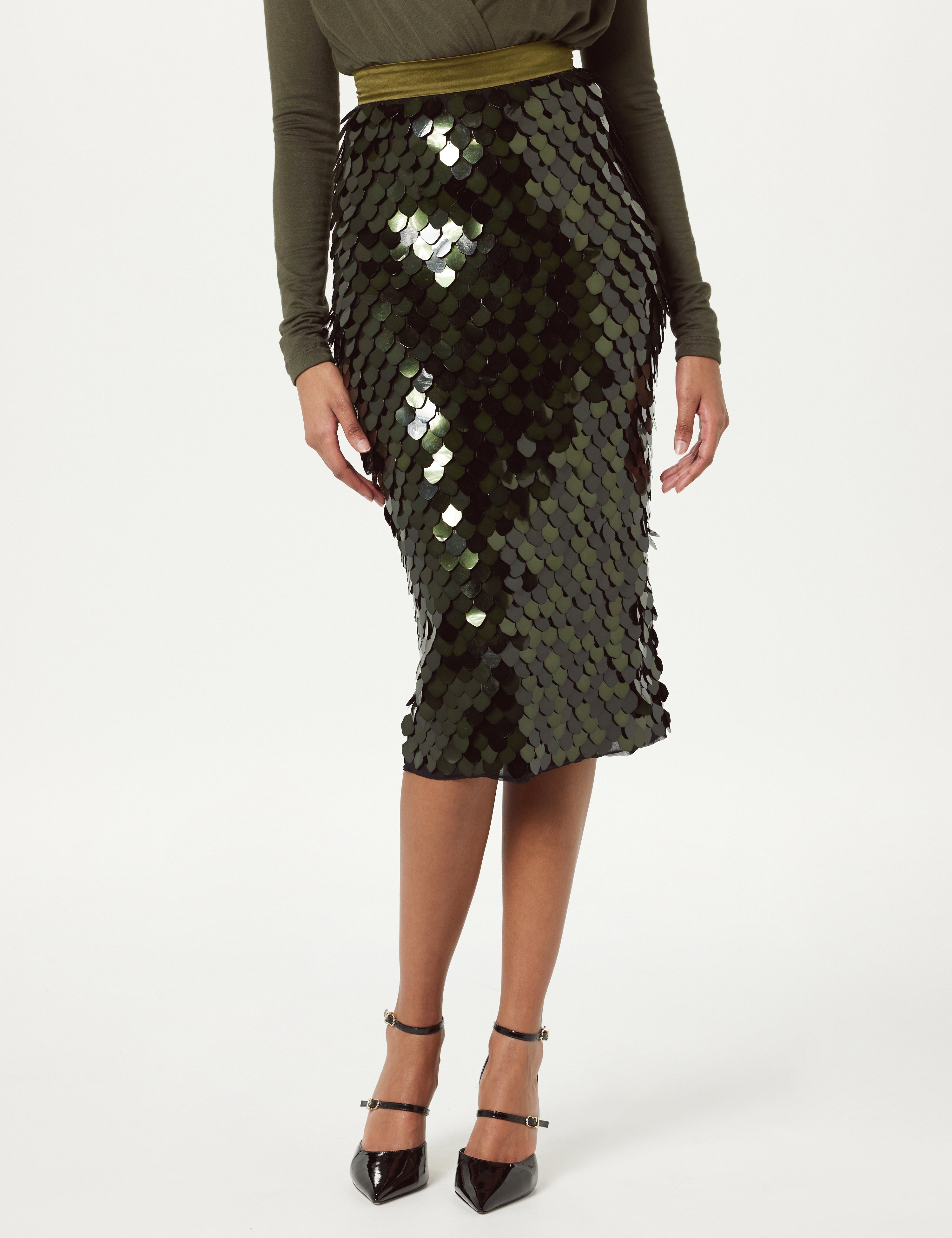 Paillette Midi Skirt