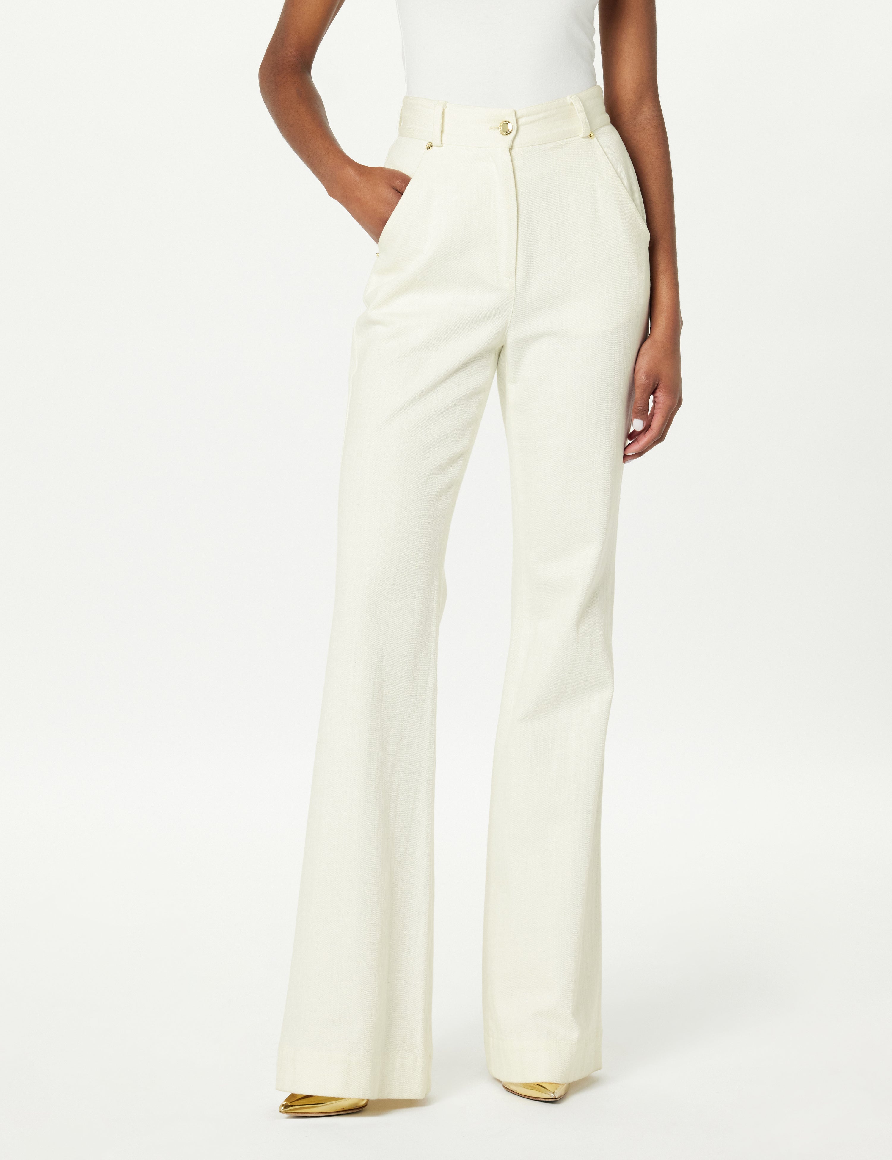 High Waist Boot Cut Trouser Light Weight Denim