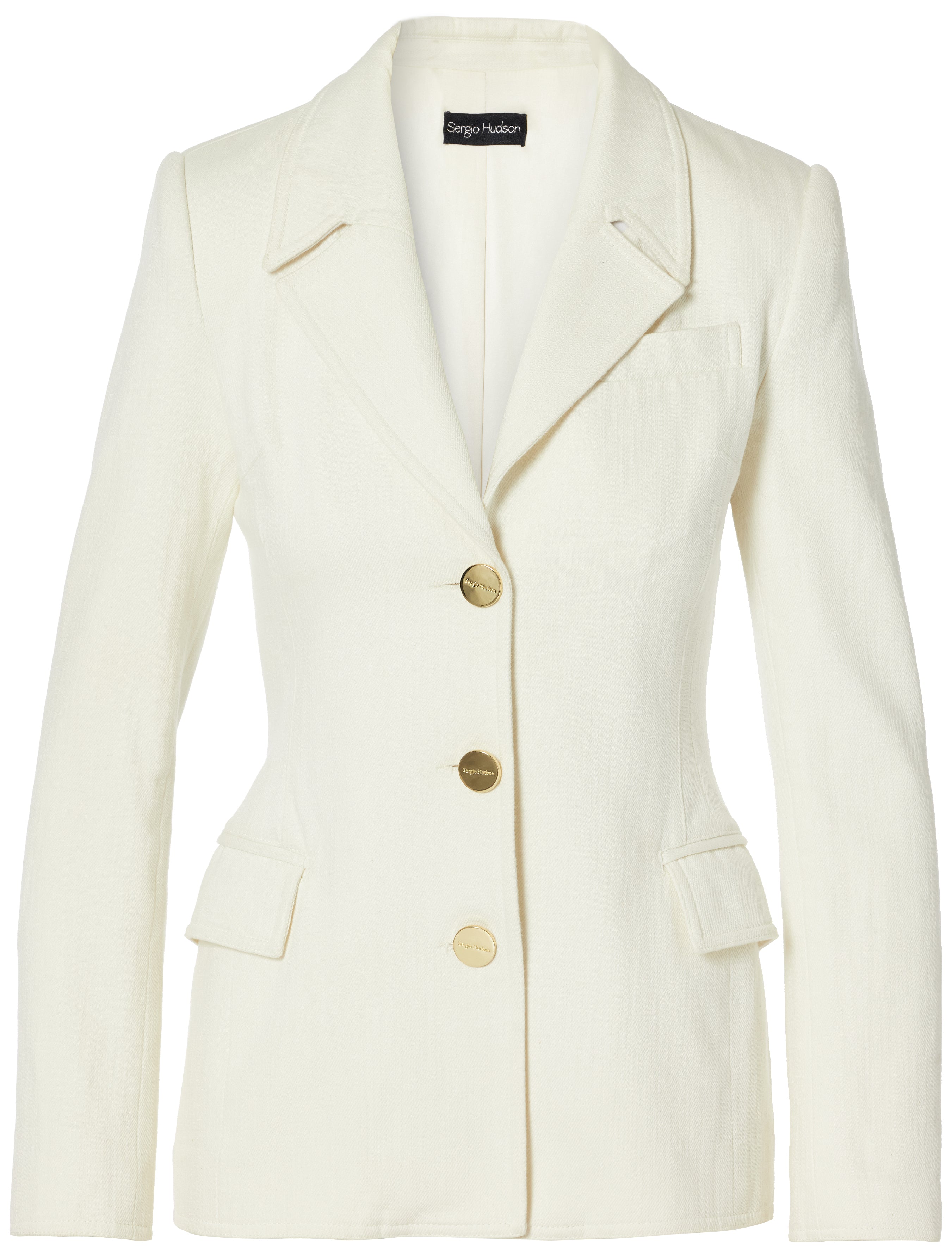 3 Button Drop Collar Blazer Light Weight Denim