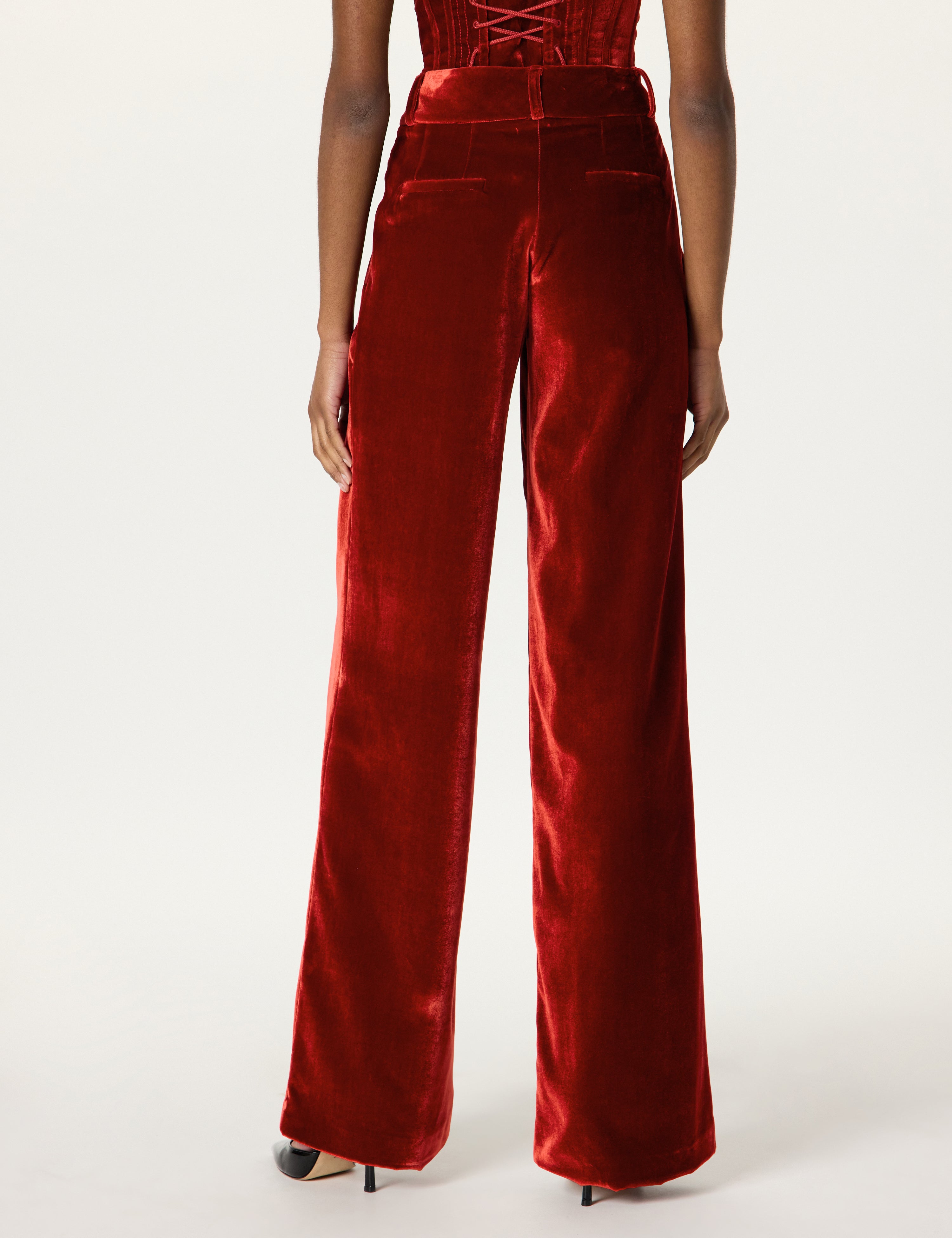 Velvet Wide Leg Trouser