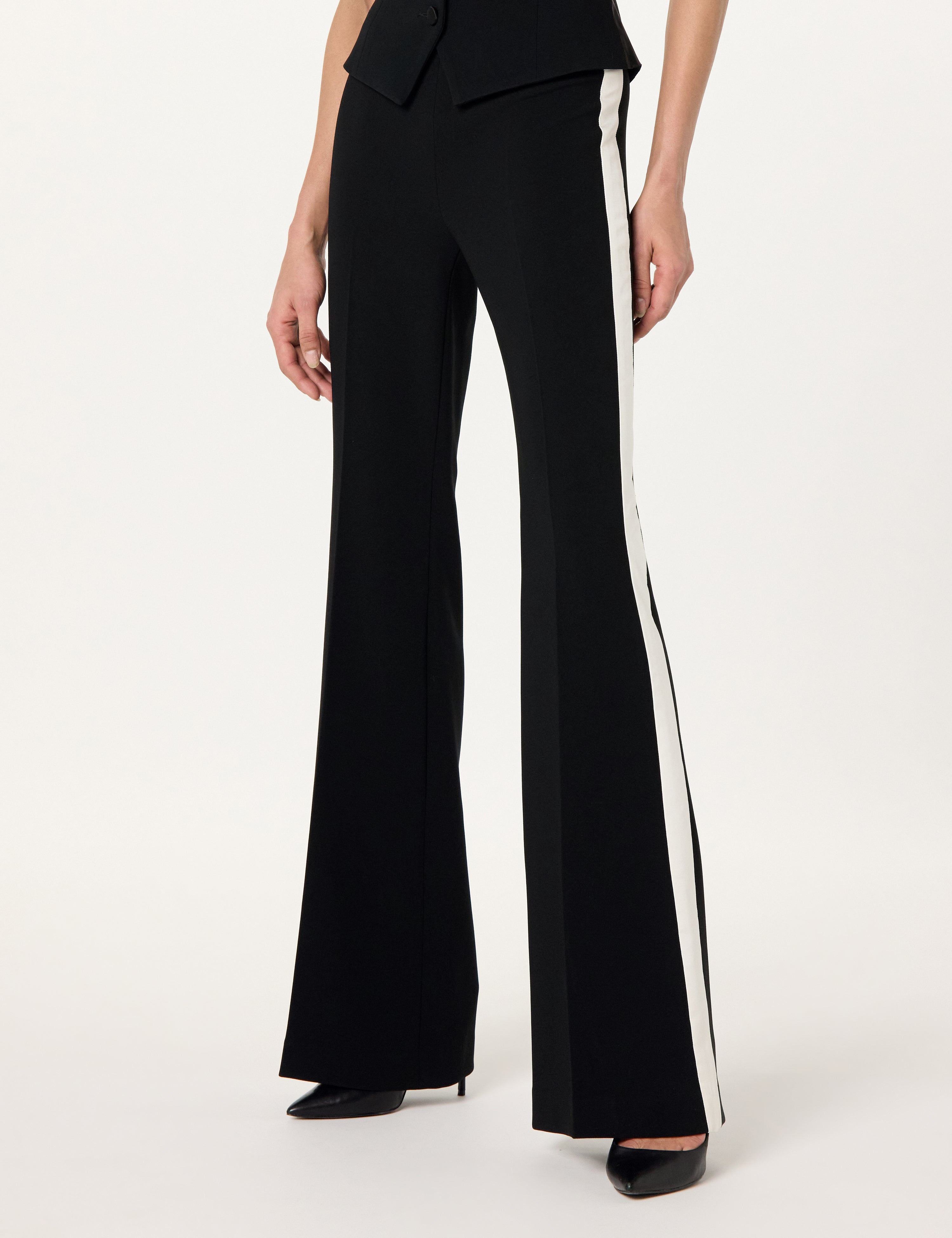 Tuxedo Bootleg Pant with White Stripe