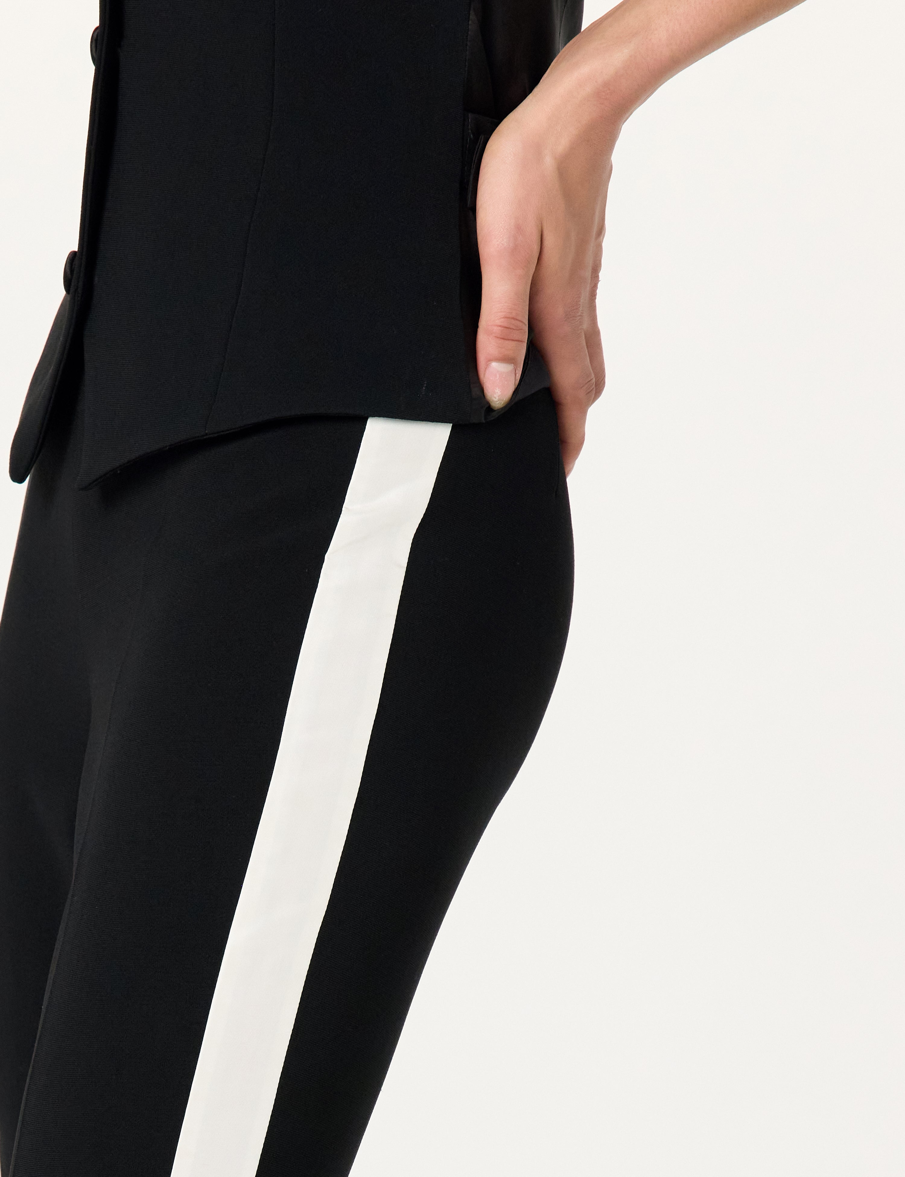 Tuxedo Bootleg Pant with White Stripe
