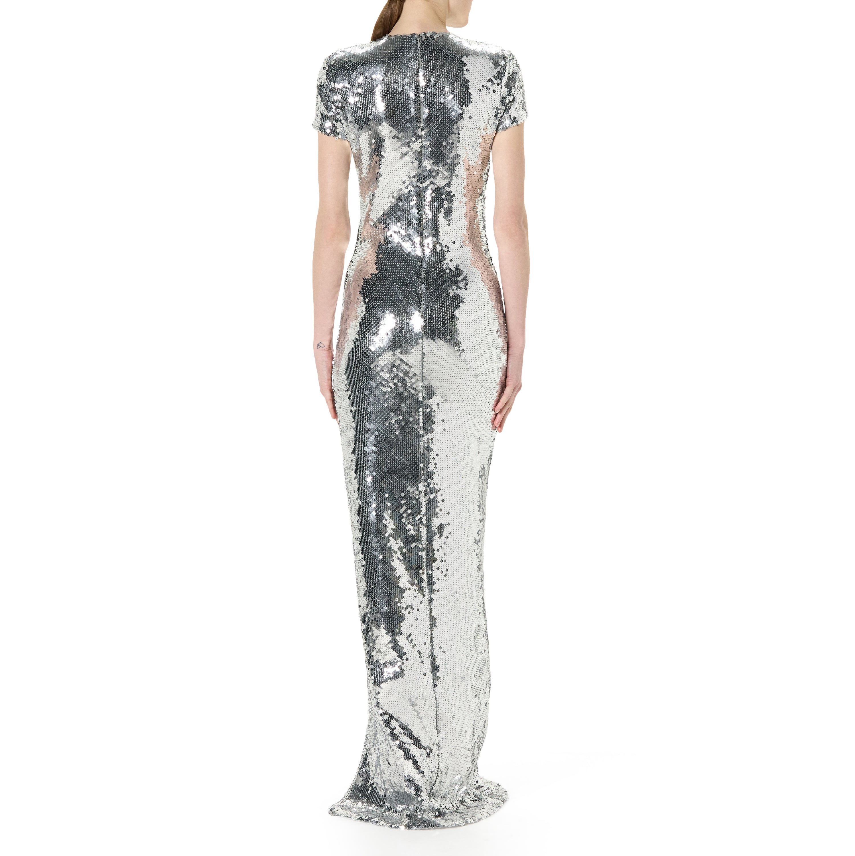 Short Sleeve High Slit Gown