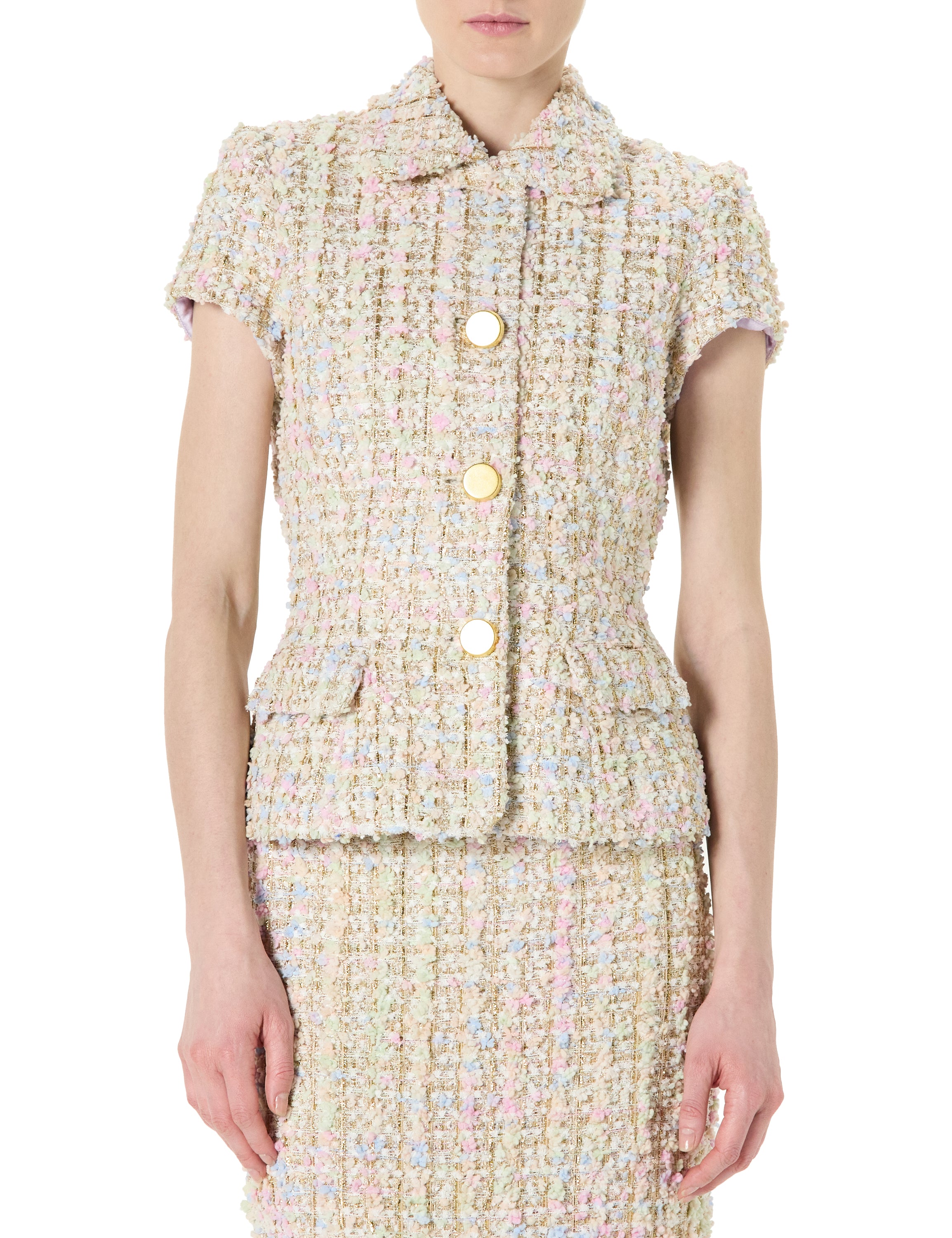 Short Sleeve Tweed Jacket