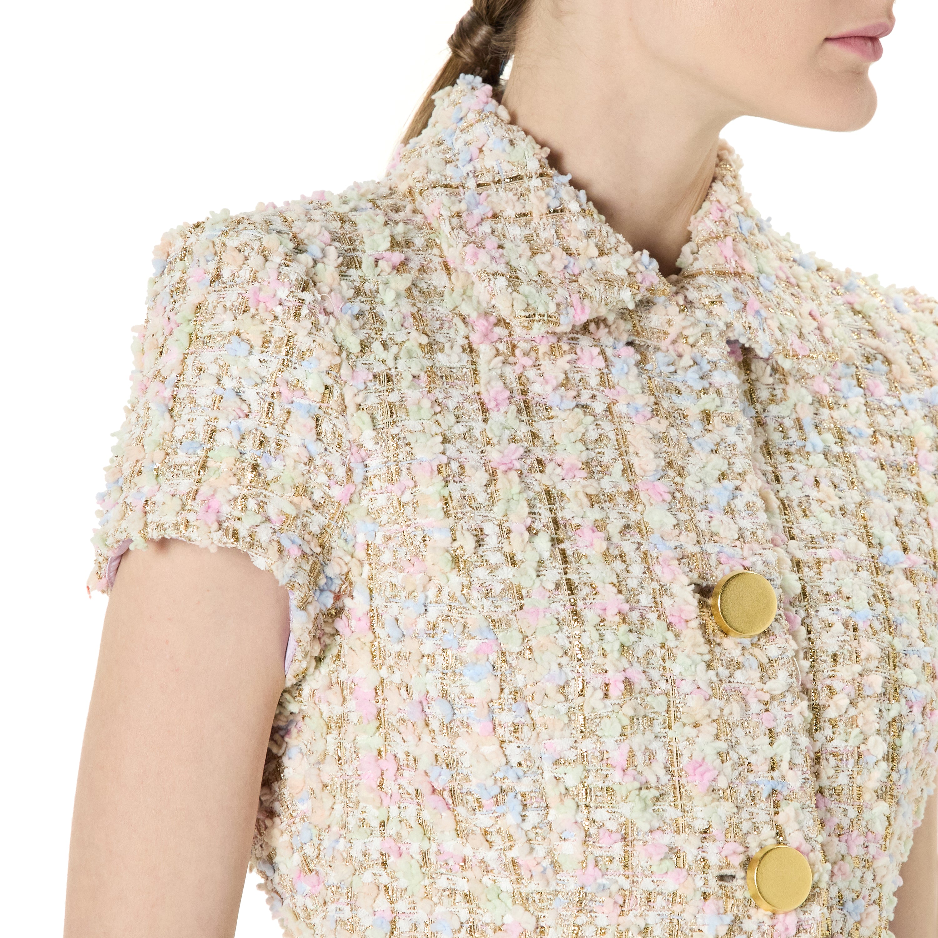 Short Sleeve Tweed Jacket