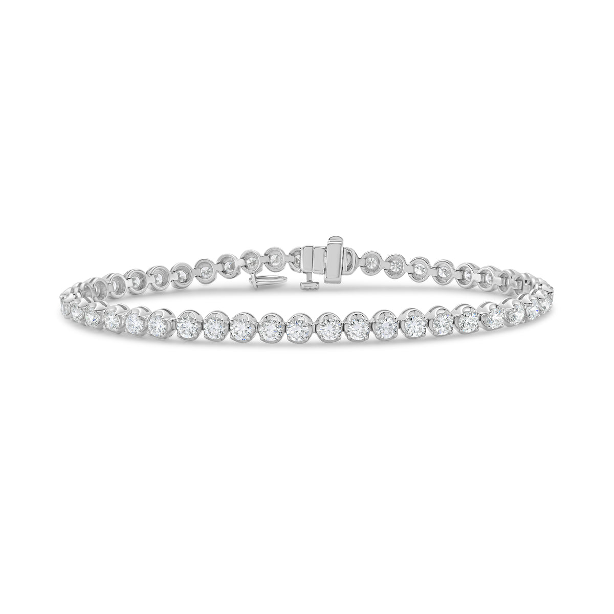 5.0 CTW Vertical Oval Shape Buttercup Bracelet (White Gold)