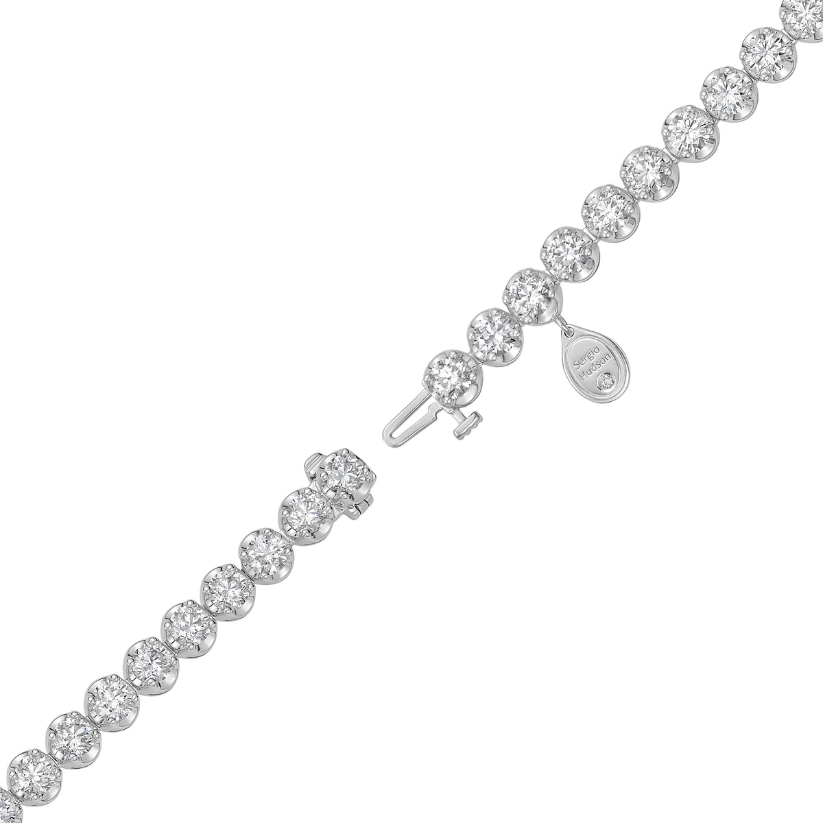 10.0 CTW Vertical Oval Shape Buttercup Bracelet (White Gold)