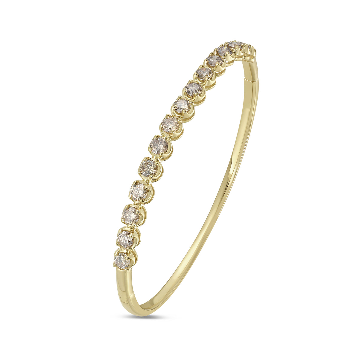 3.0 CTW Vertical Oval Shape Buttercup Bangle (Gold)