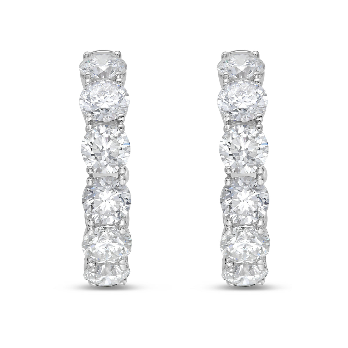 7 CTW In & Out Hoop Earrings (White Gold)