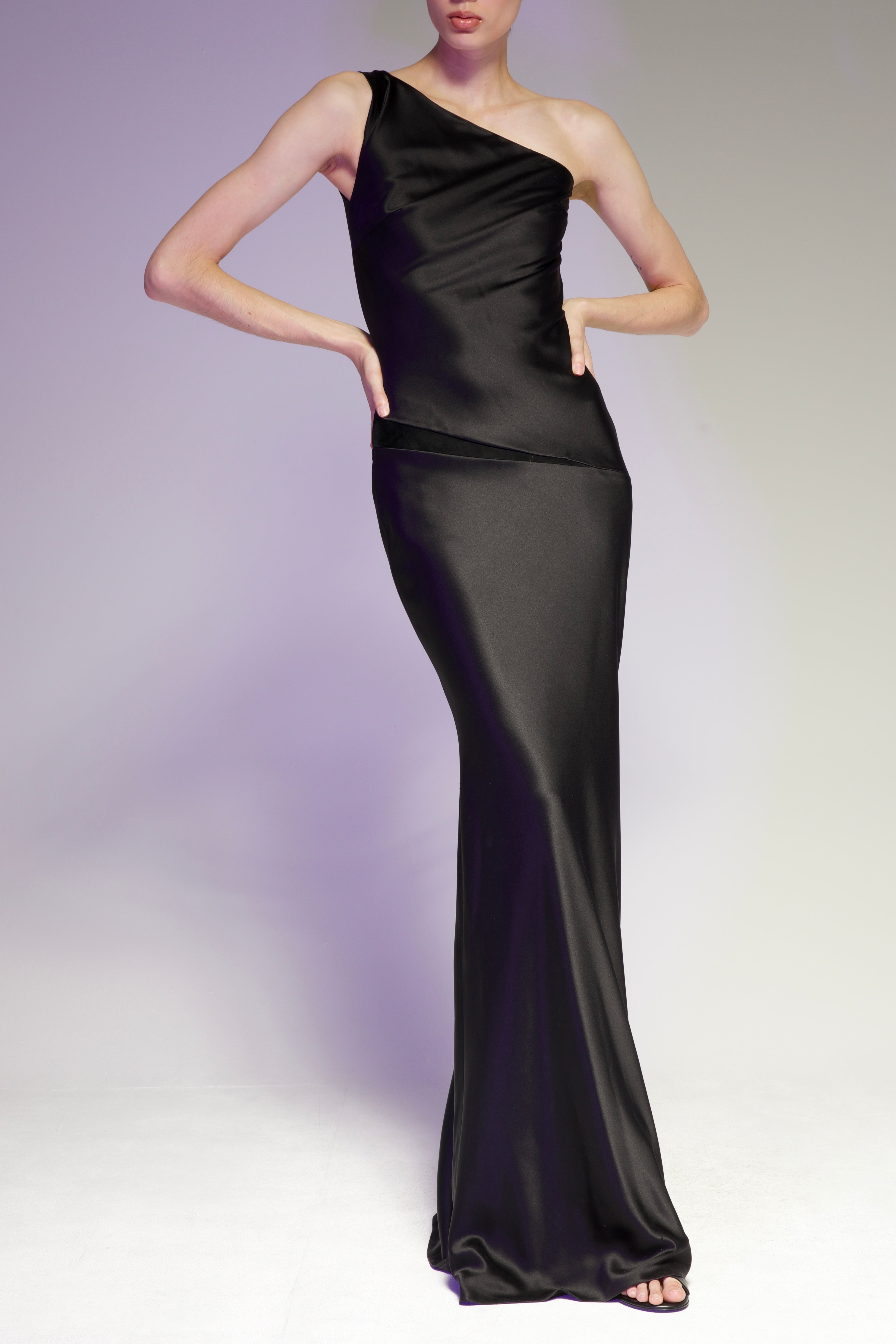 One Shoulder Silk Gown
