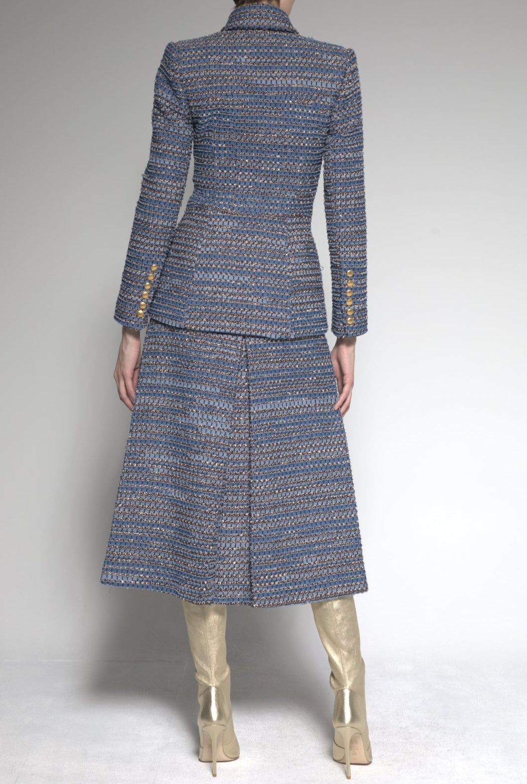 Denim Box Pleat Skirt