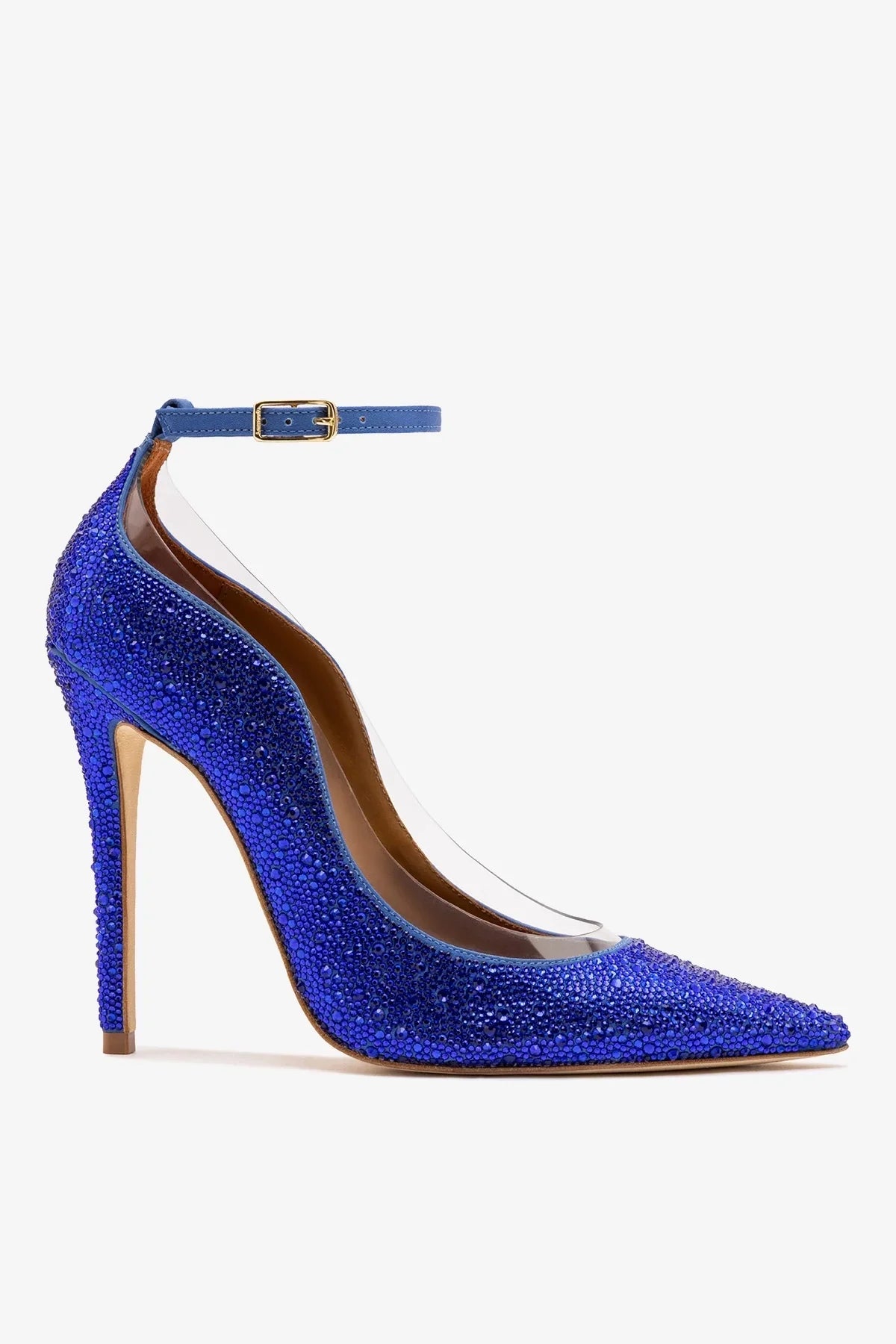 Larroudé by Sergio Hudson: Addison Pump Electric Blue Satin and Crystals