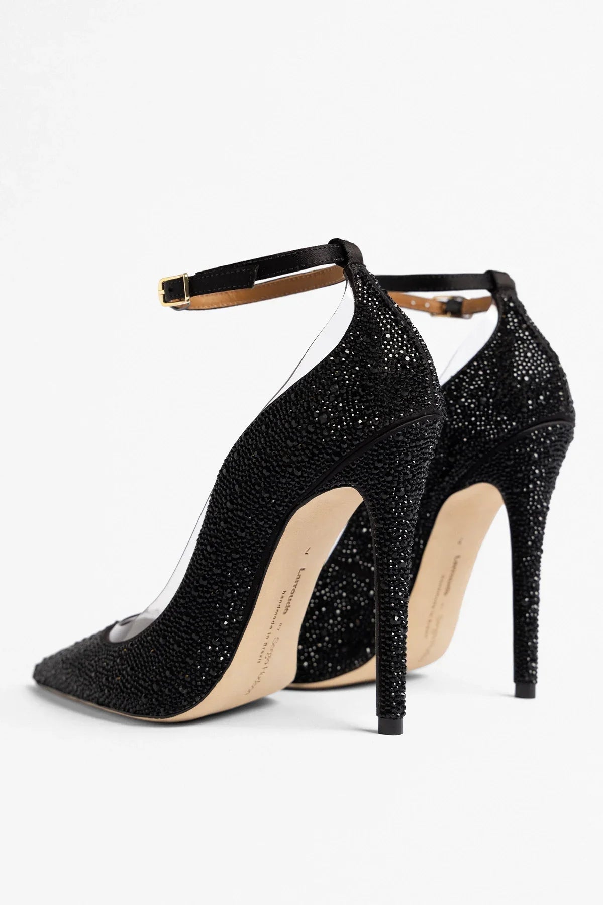 Larroudé by Sergio Hudson: Addison Pump Black Satin and Crystals