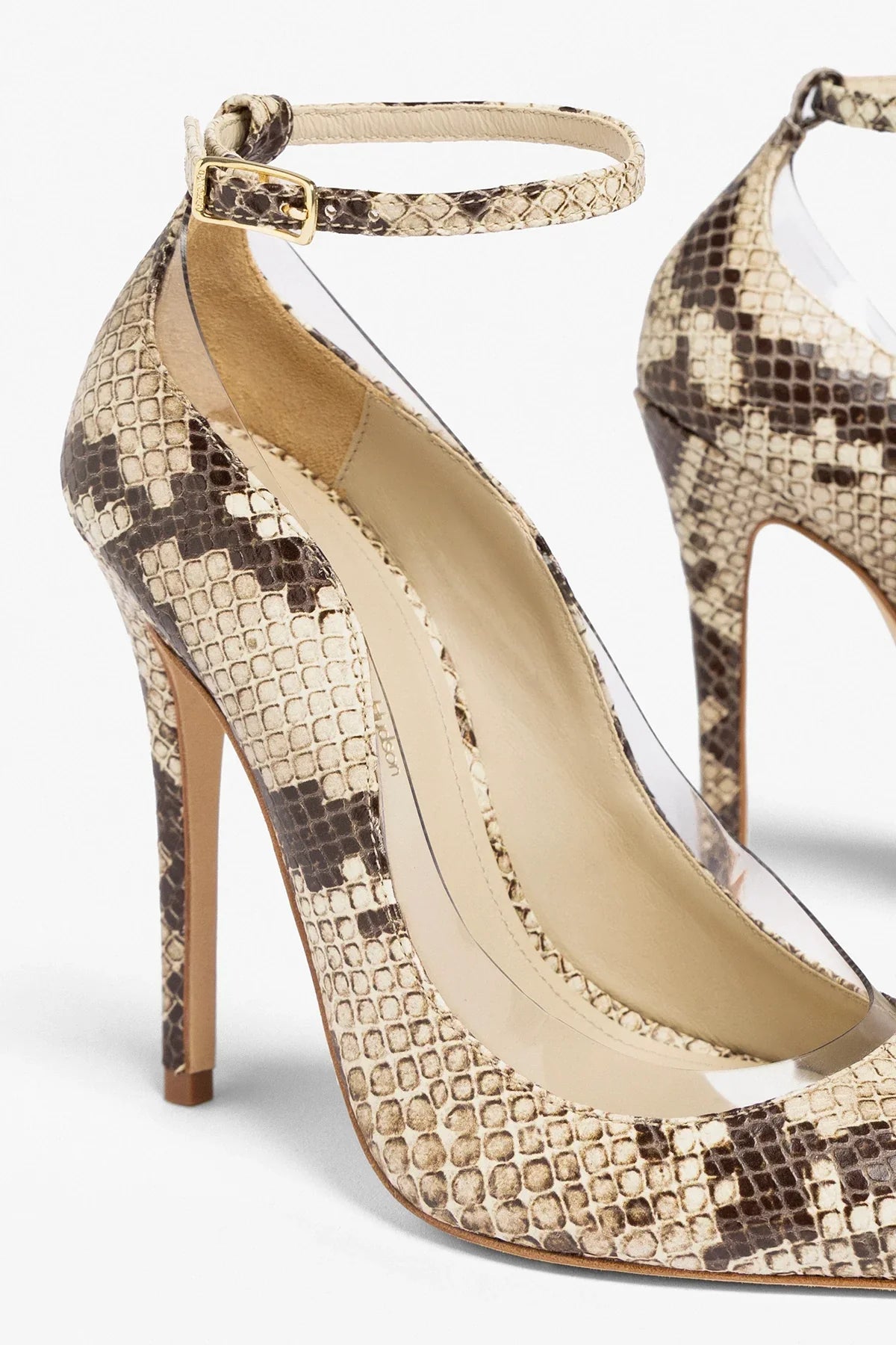 Larroudé by Sergio Hudson: Tahleya Pump Beige Snake Leather