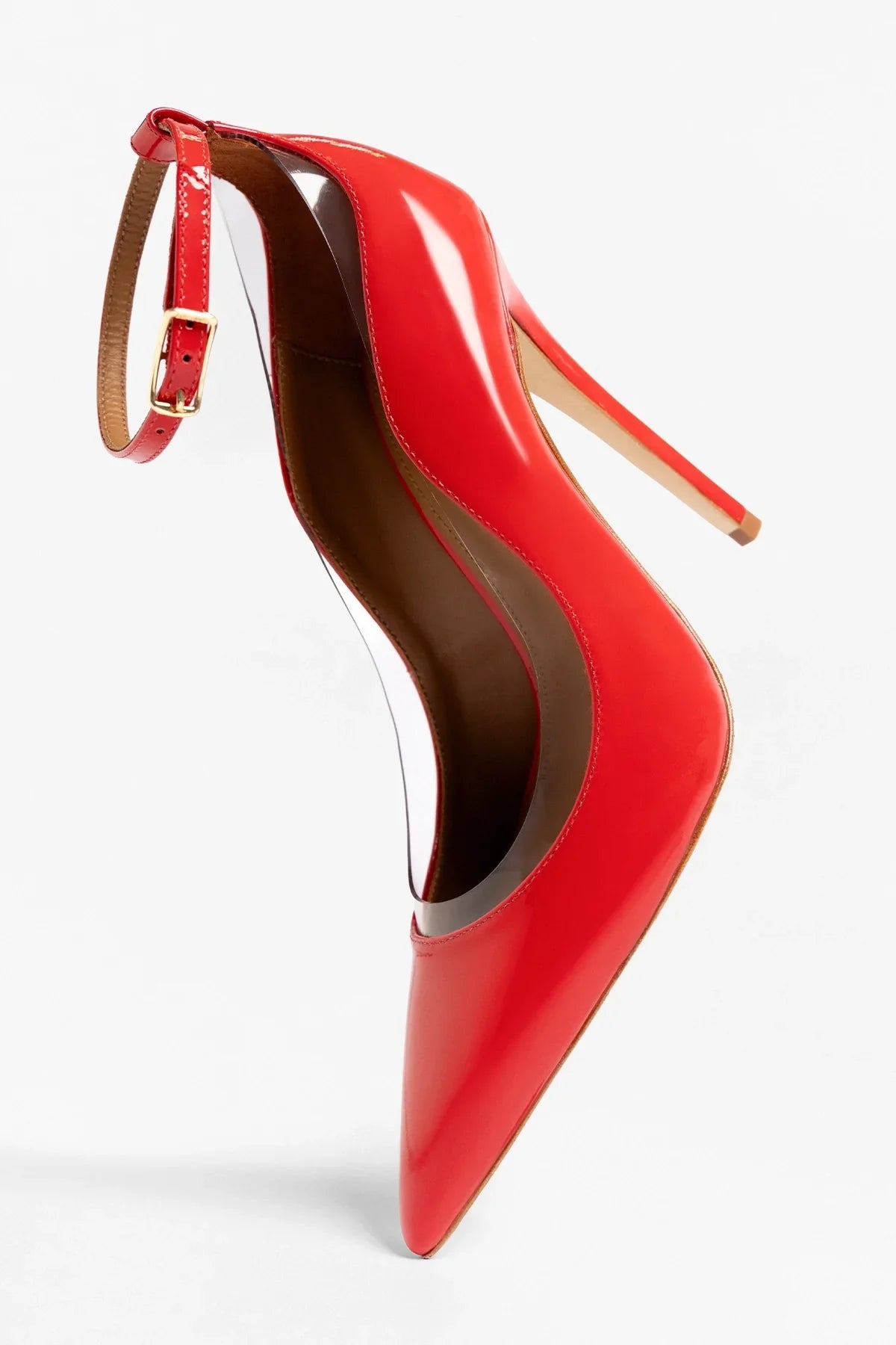 Larroudé by Sergio Hudson: Tahleya Pump Scarlet Patent Leather