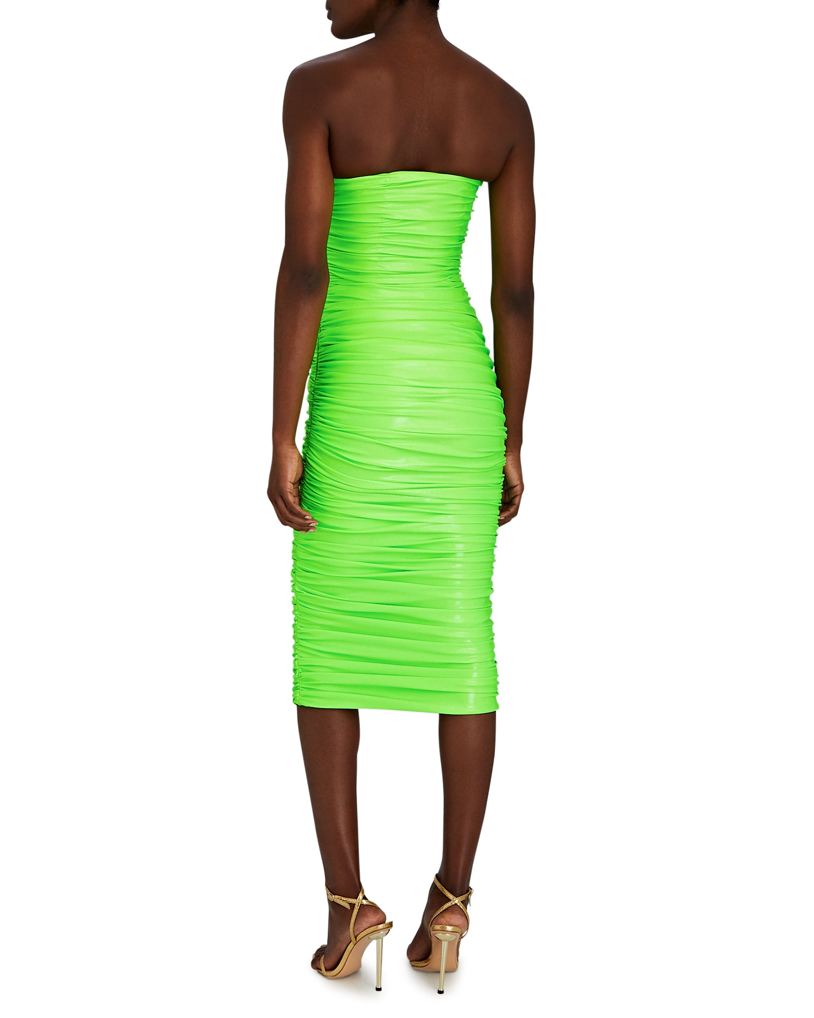 Strapless Ruched Midi Dress