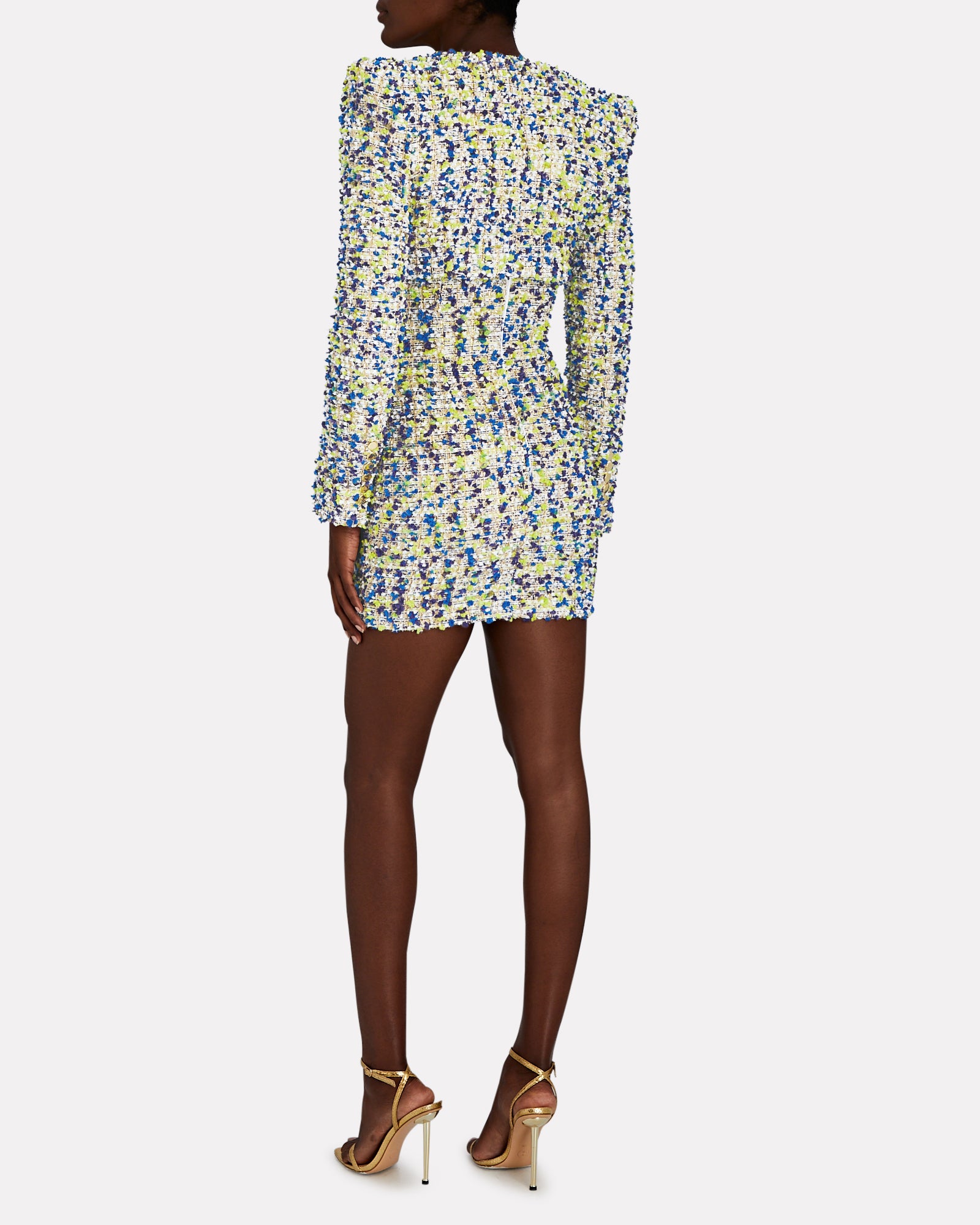 Collarless Tweed Cropped Jacket