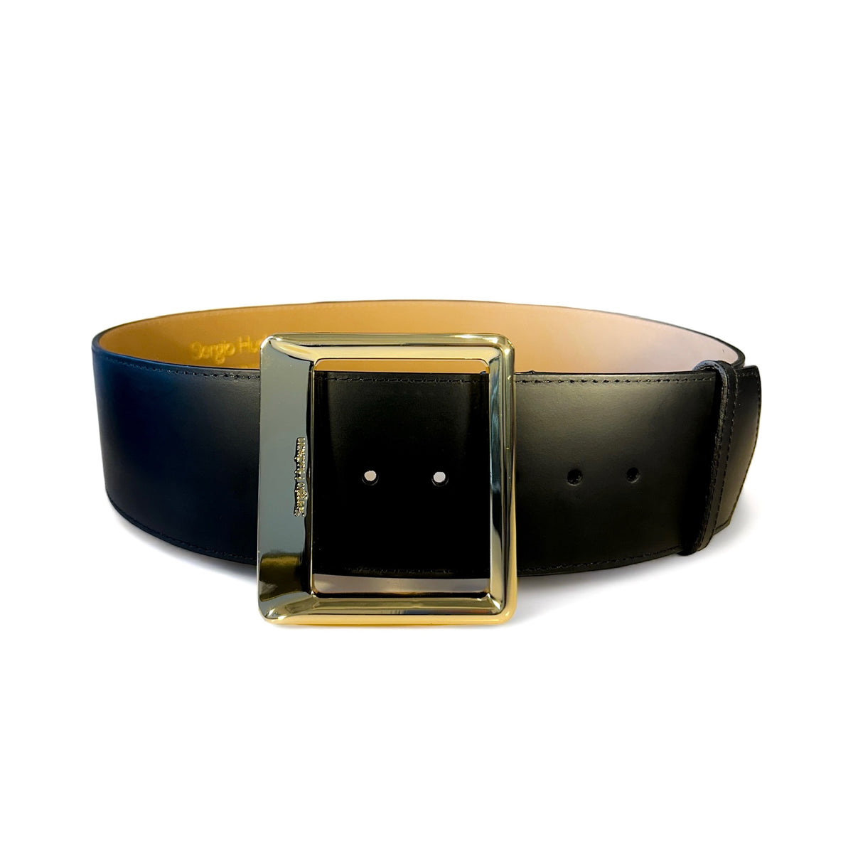 Sergio Hudson Square Buckle Wide Leather Belt size 12 Sergio Hudson Square Buckle Wide Leather Belt size 12 main image 3