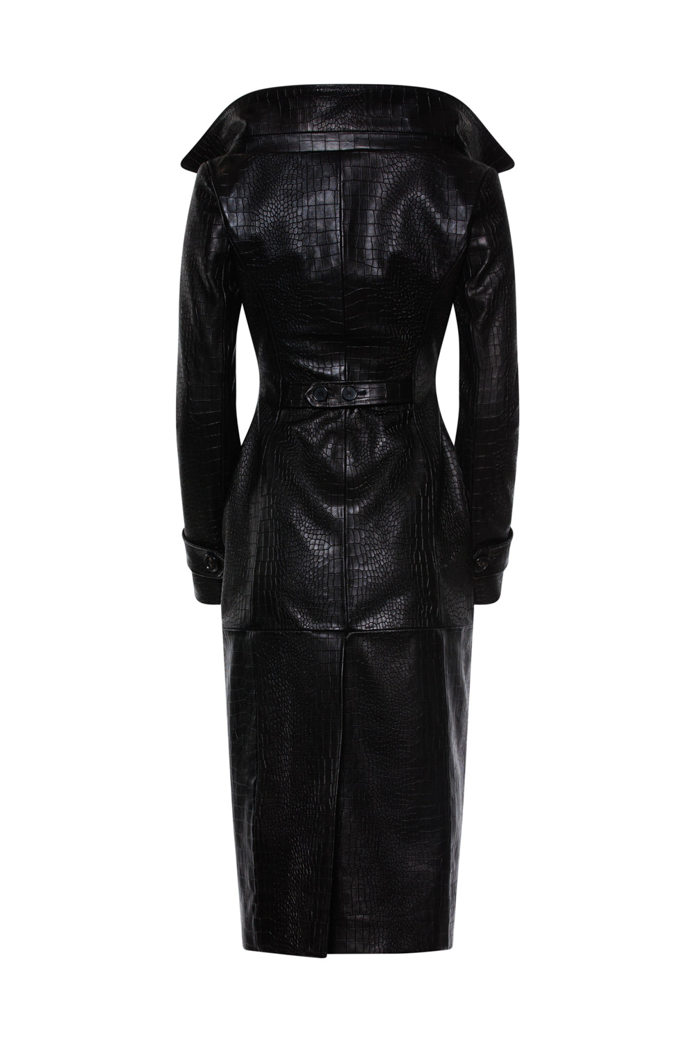 LEATHER OTS TRENCH COAT