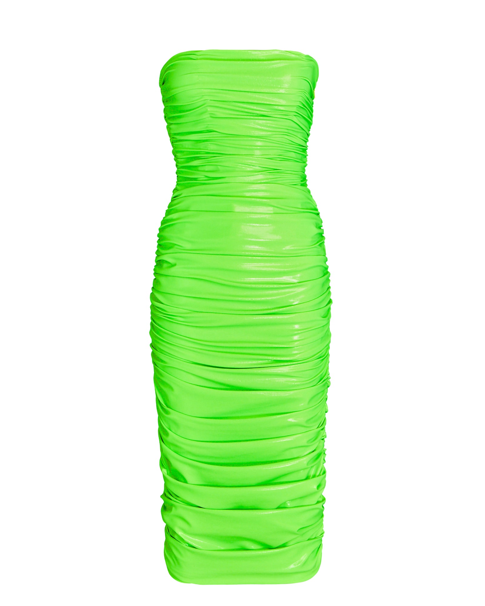 Strapless Ruched Midi Dress