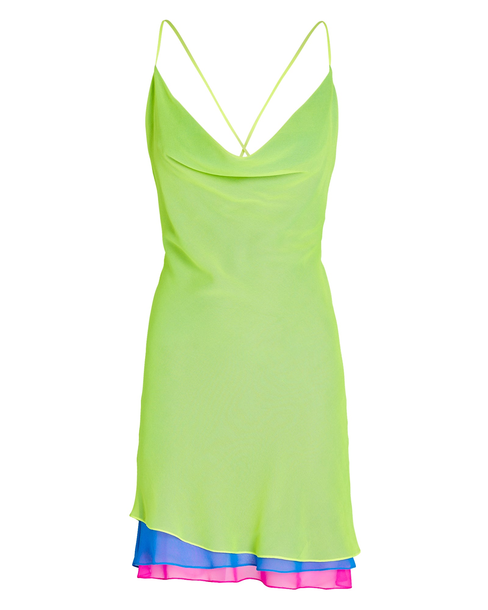 green emerald velvet dress Layered Cowl Neck Slip Dress