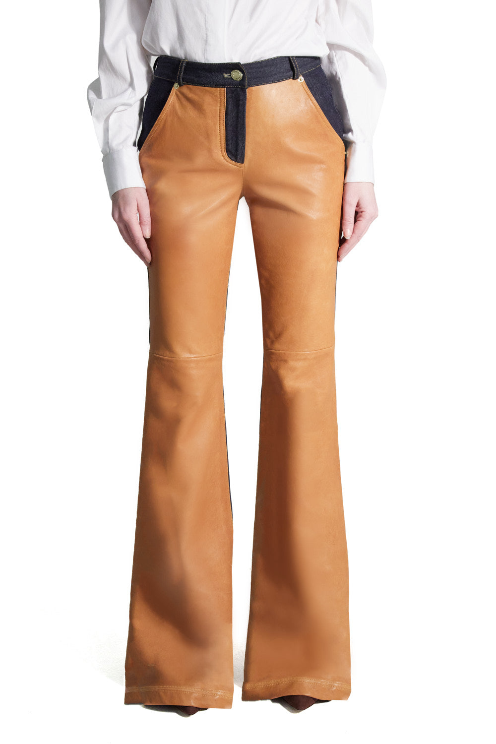 Washed Leather Front Jean