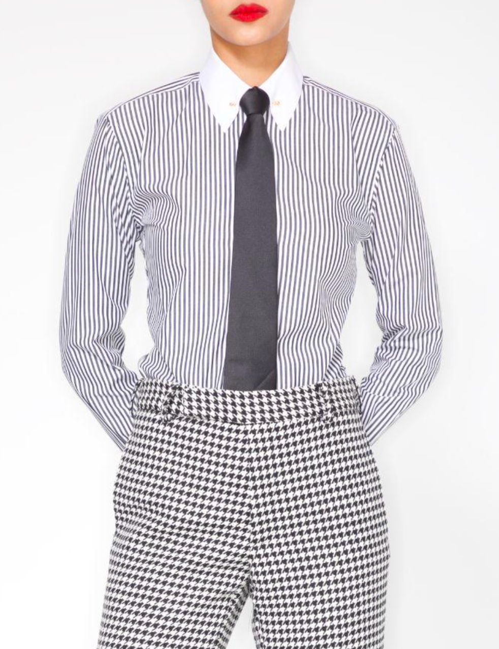 BUTTON DOWN BLOUSE (Tie not included)