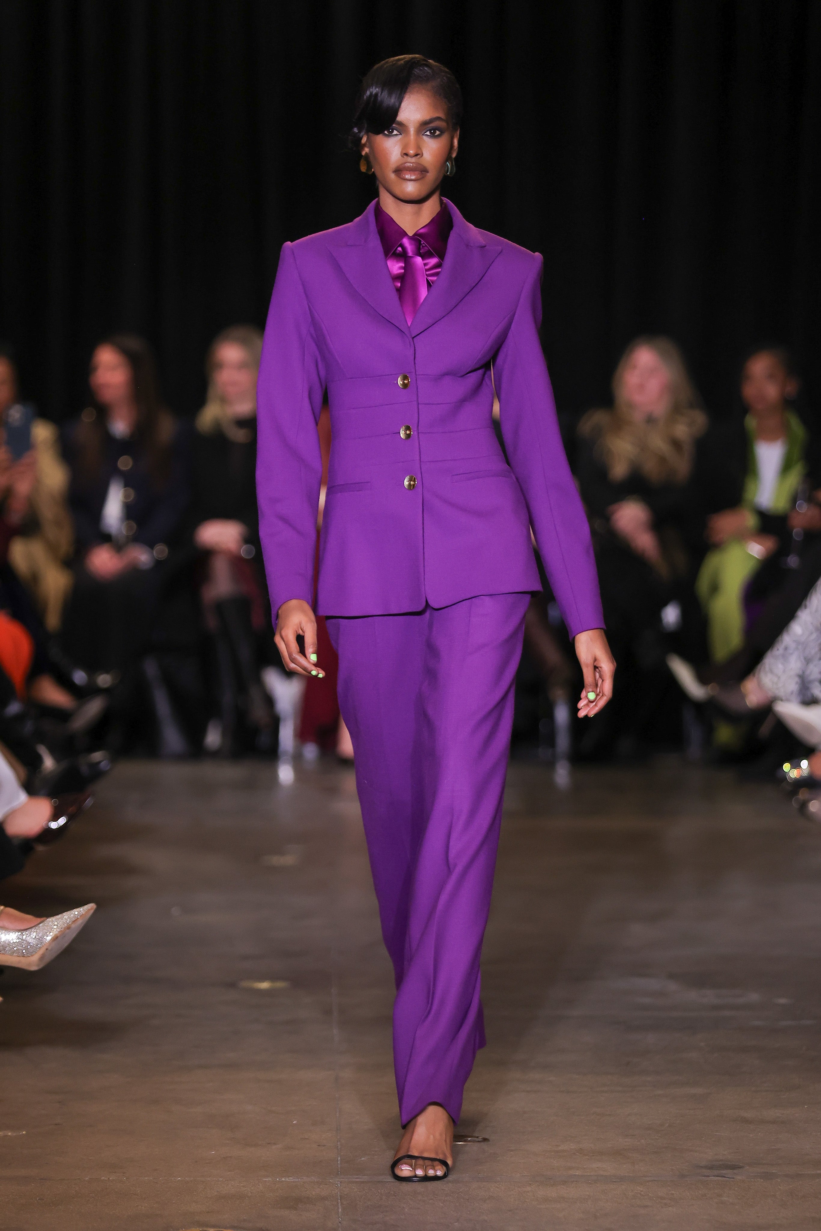 Pleated Waist Wool Blazer