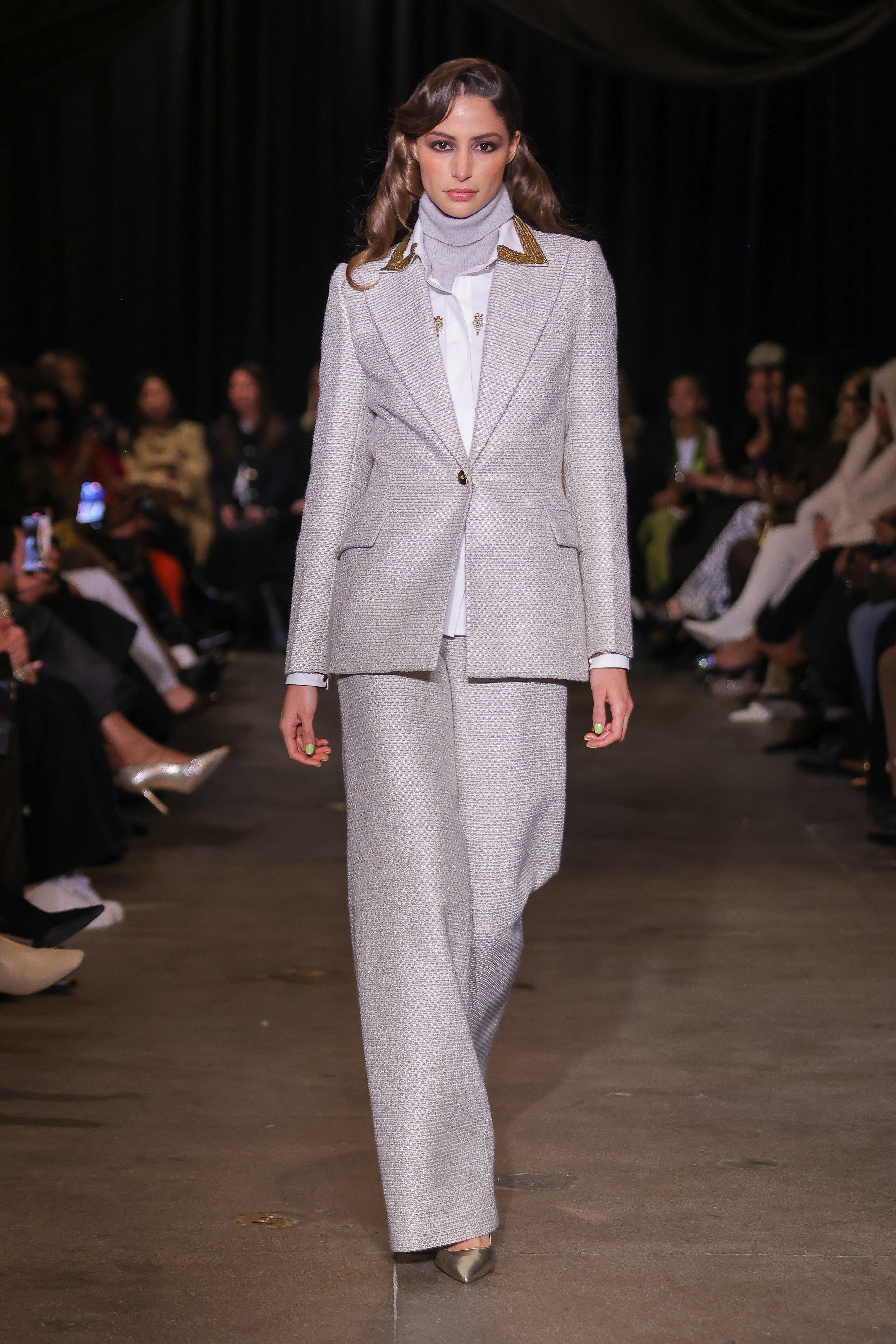 Metallic Tweed Classic Trouser