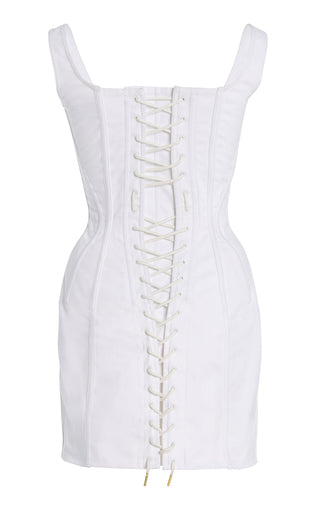 Topstich Corset Denim Mini Dress