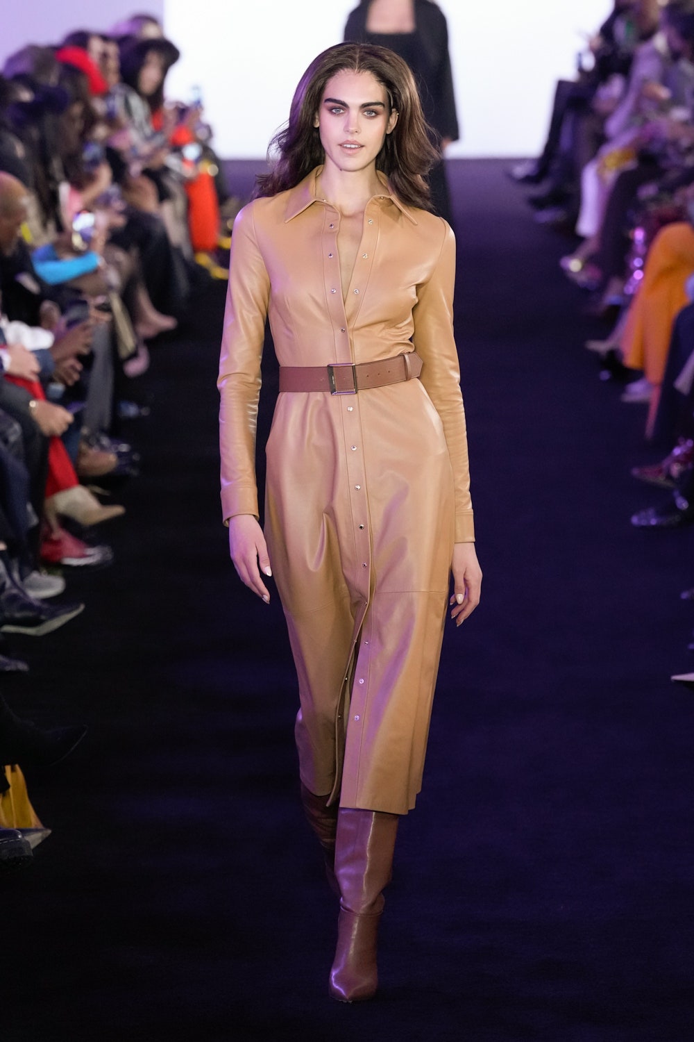 Leather Button Down Shirt Dress