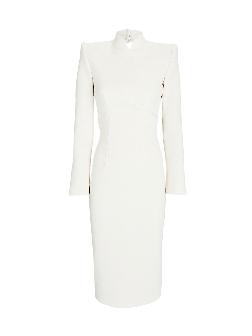 Button Back Longsleeve Midi Dress