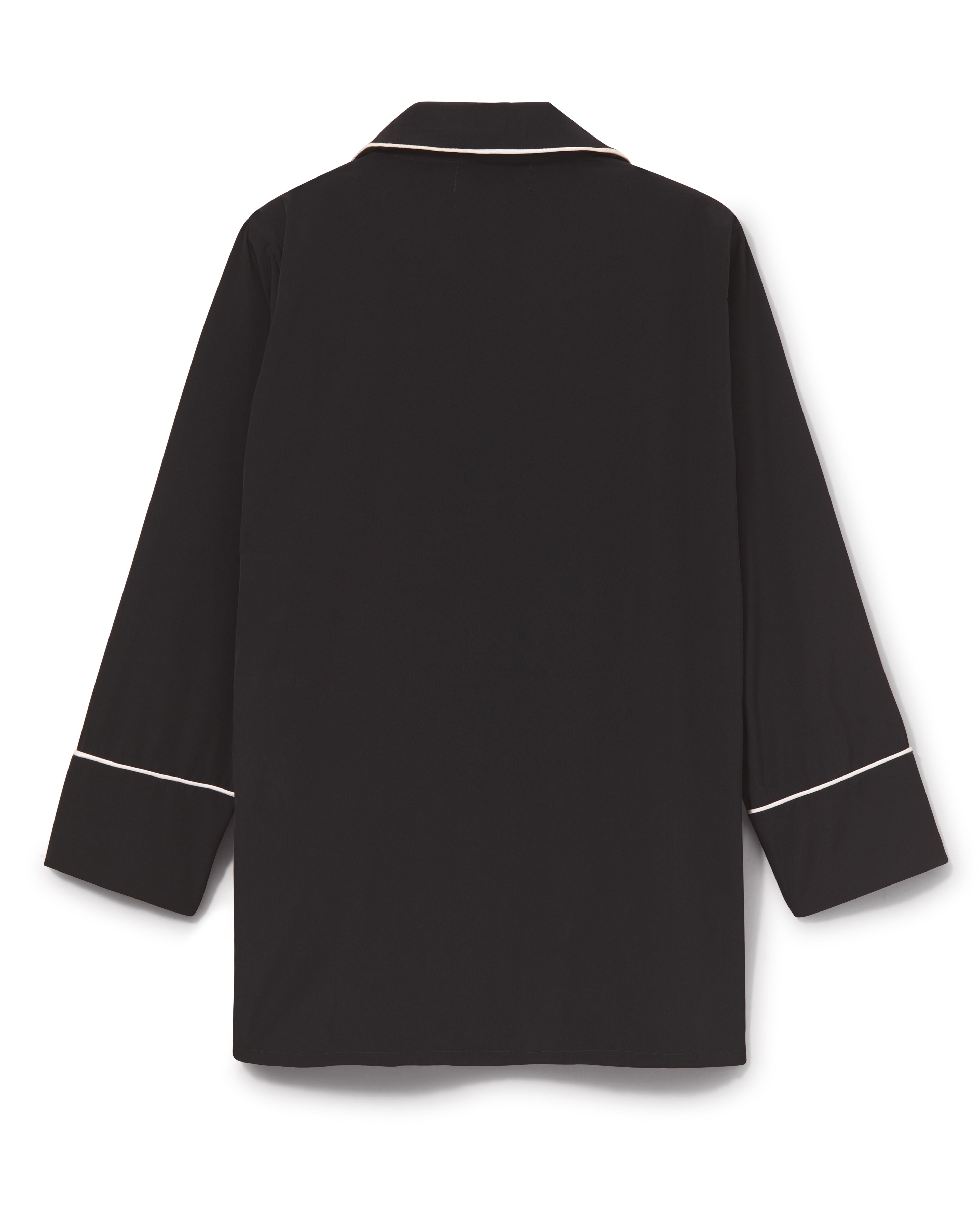 Black Silk Trimmed Pajama Set