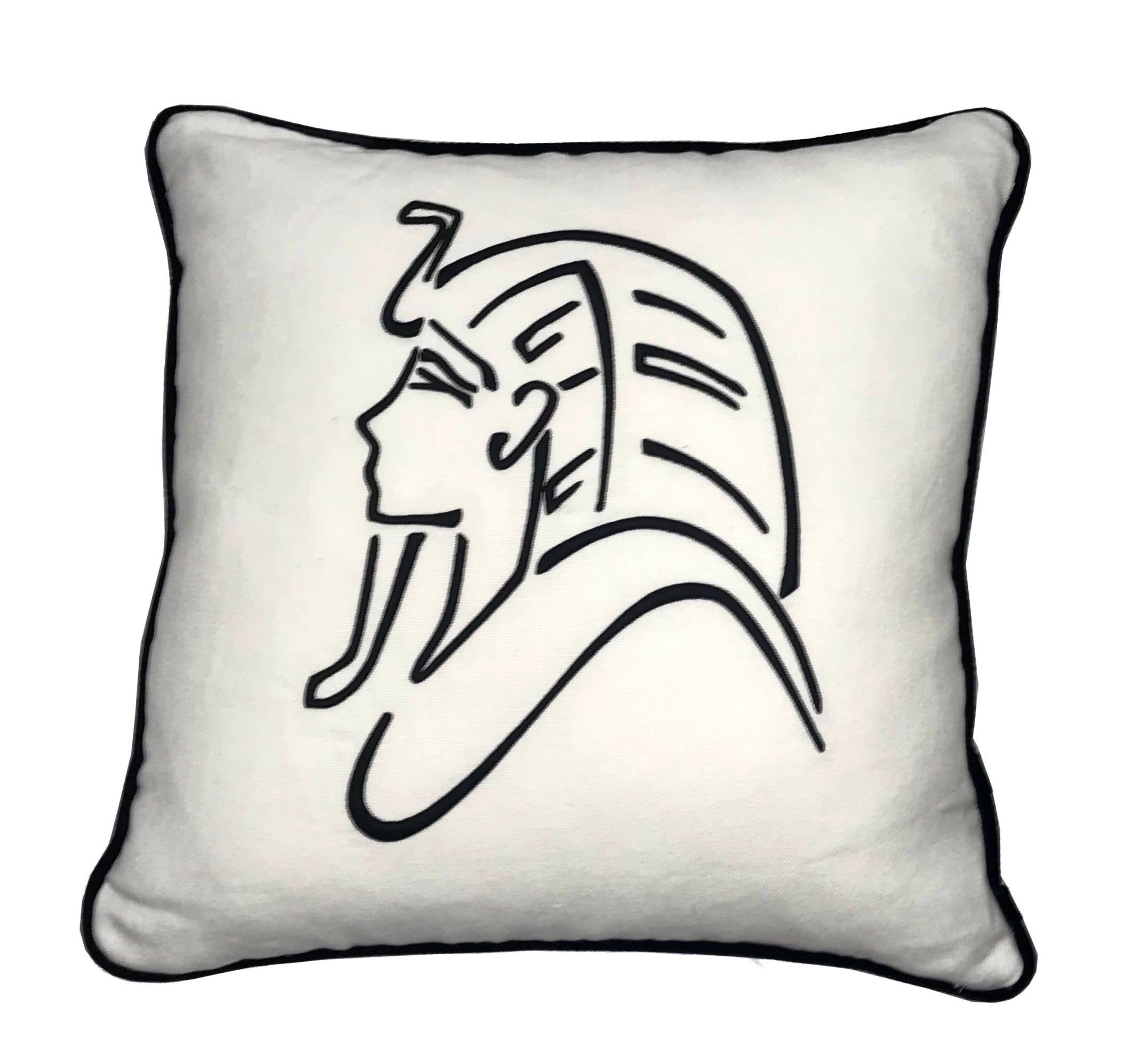 King Tut Embroidered Throw Pillow 18x18