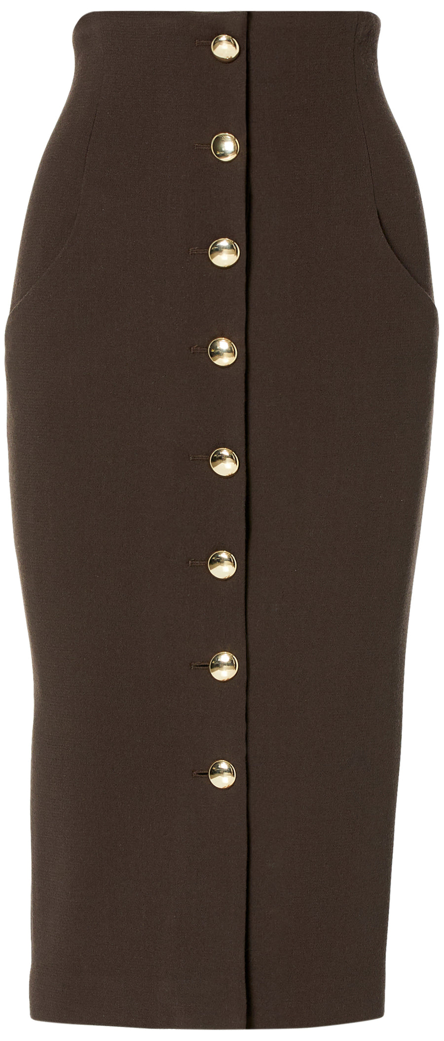 Button Front Midi Skirt – Sergio Hudson