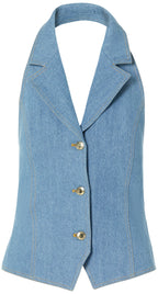 Denim Halter Vest