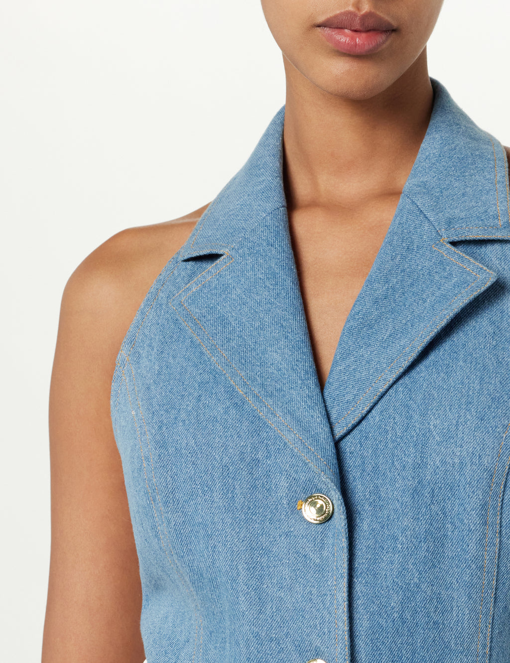 Denim Halter Vest