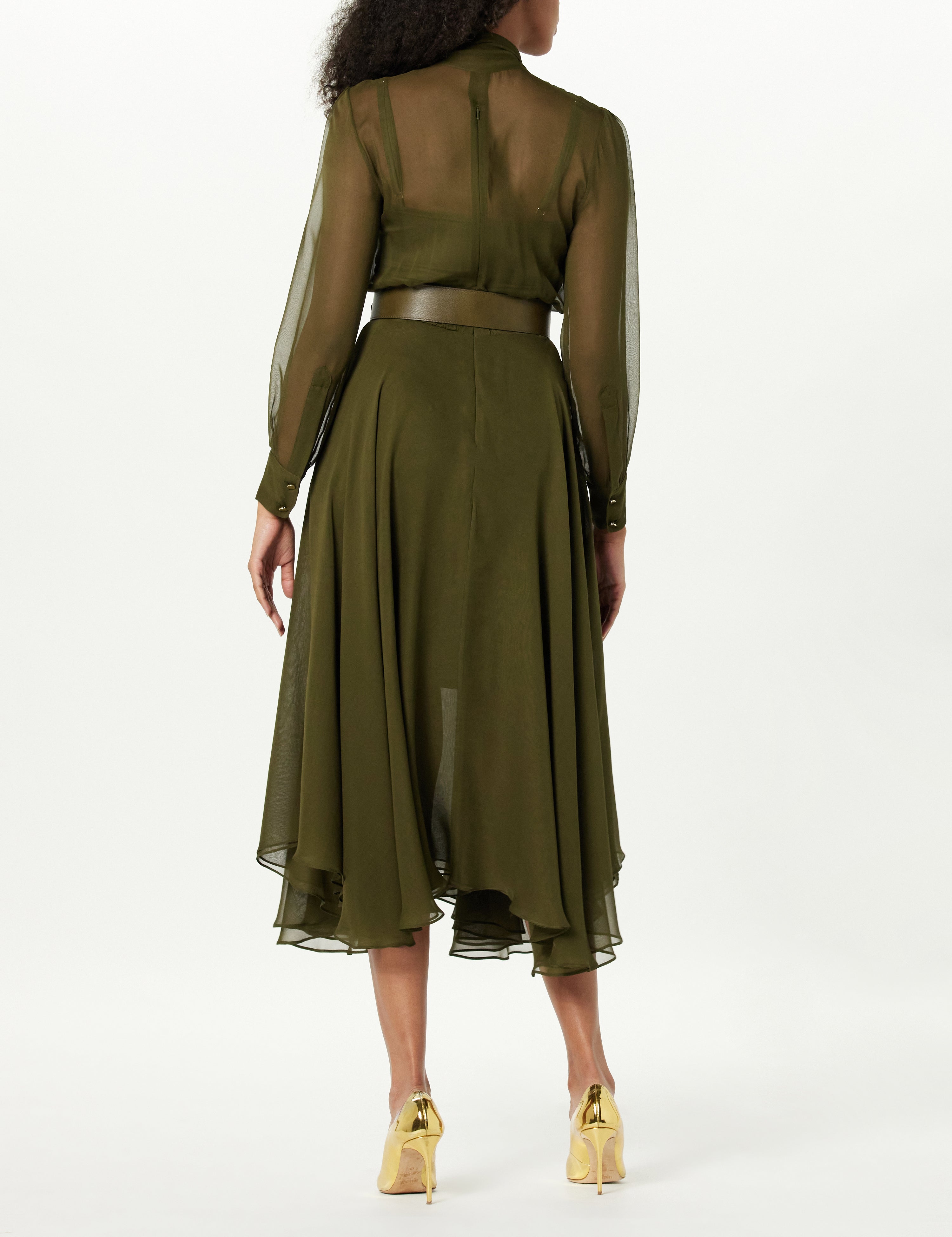 Tie-Neck  Midi Dress