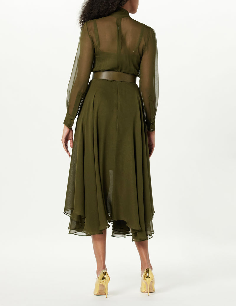 Tie-Neck Midi Dress – Sergio Hudson