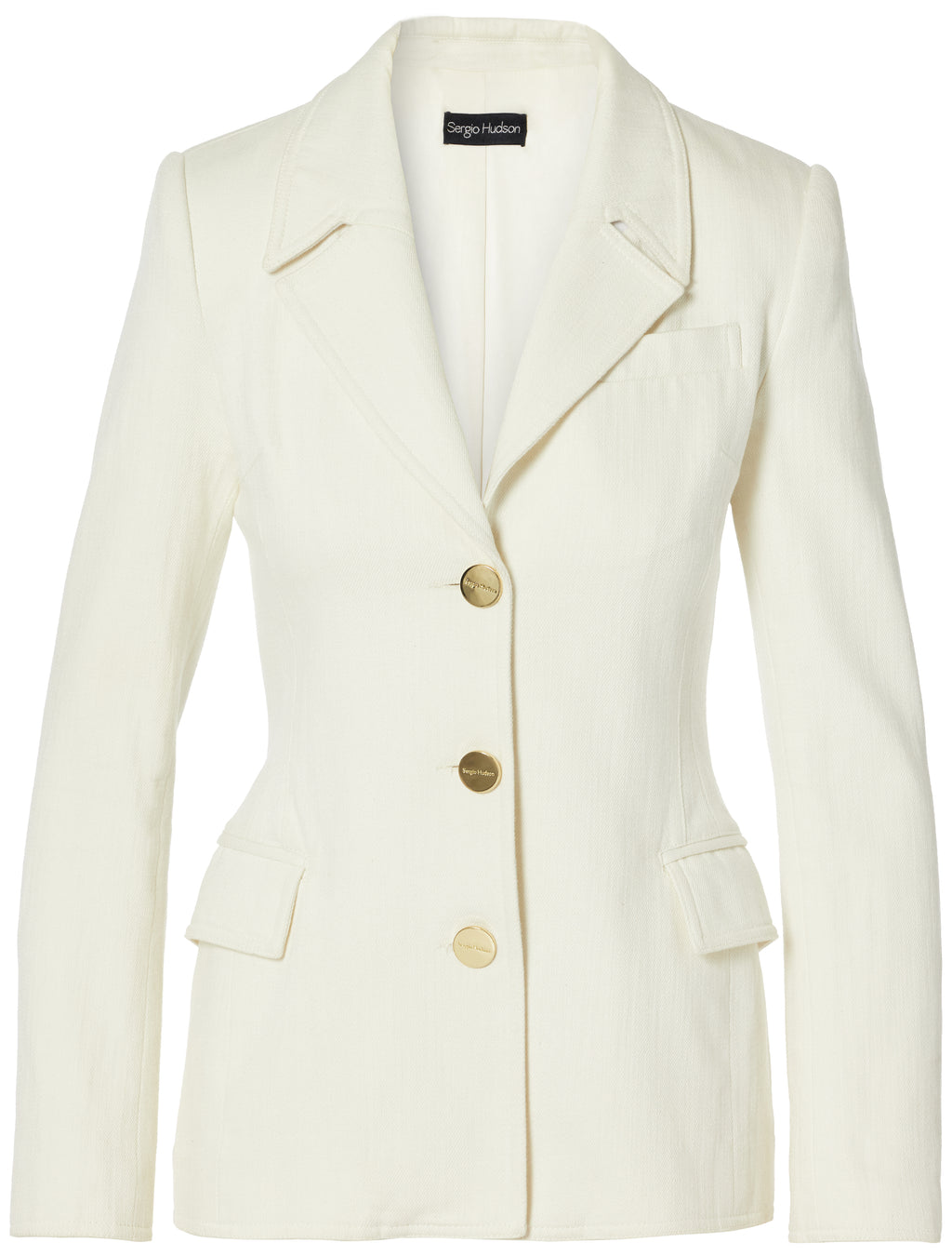 3 Button Drop Collar Blazer Light Weight Denim