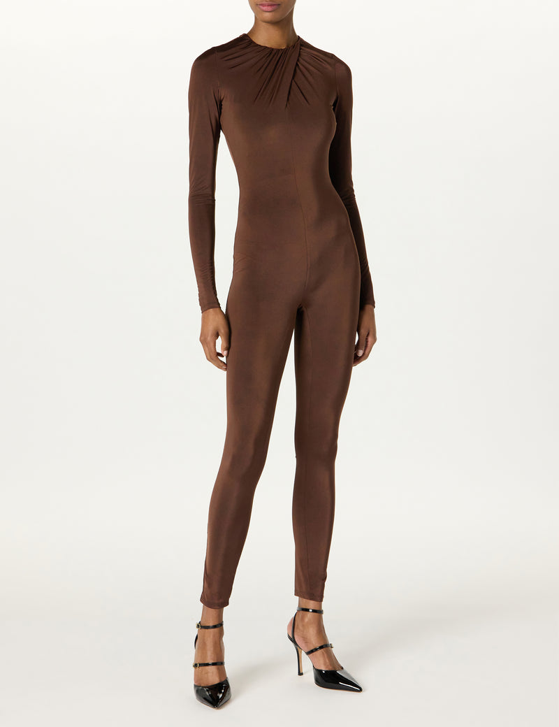 Ruched Neck Catsuit