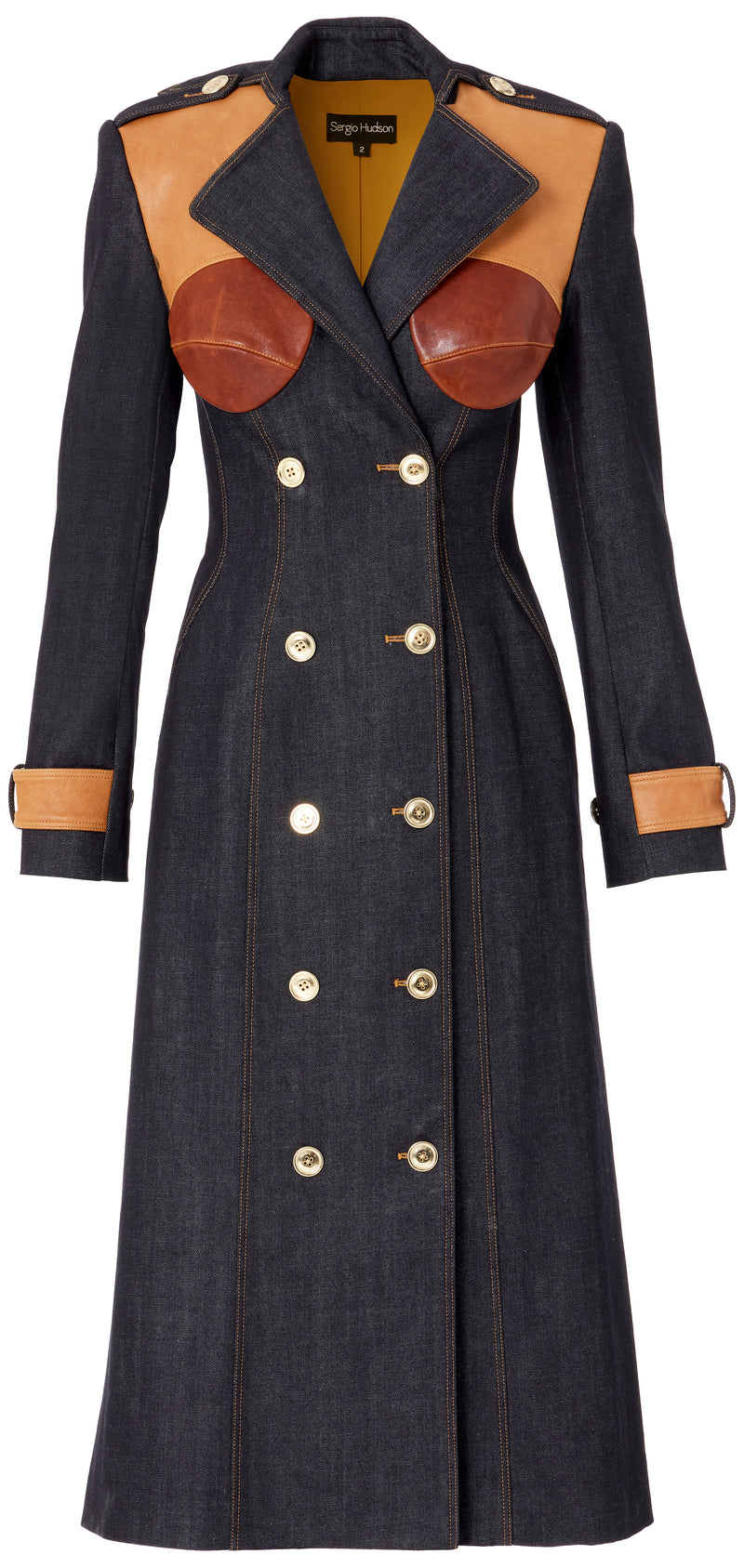 Double Breast Combo Coat Dress