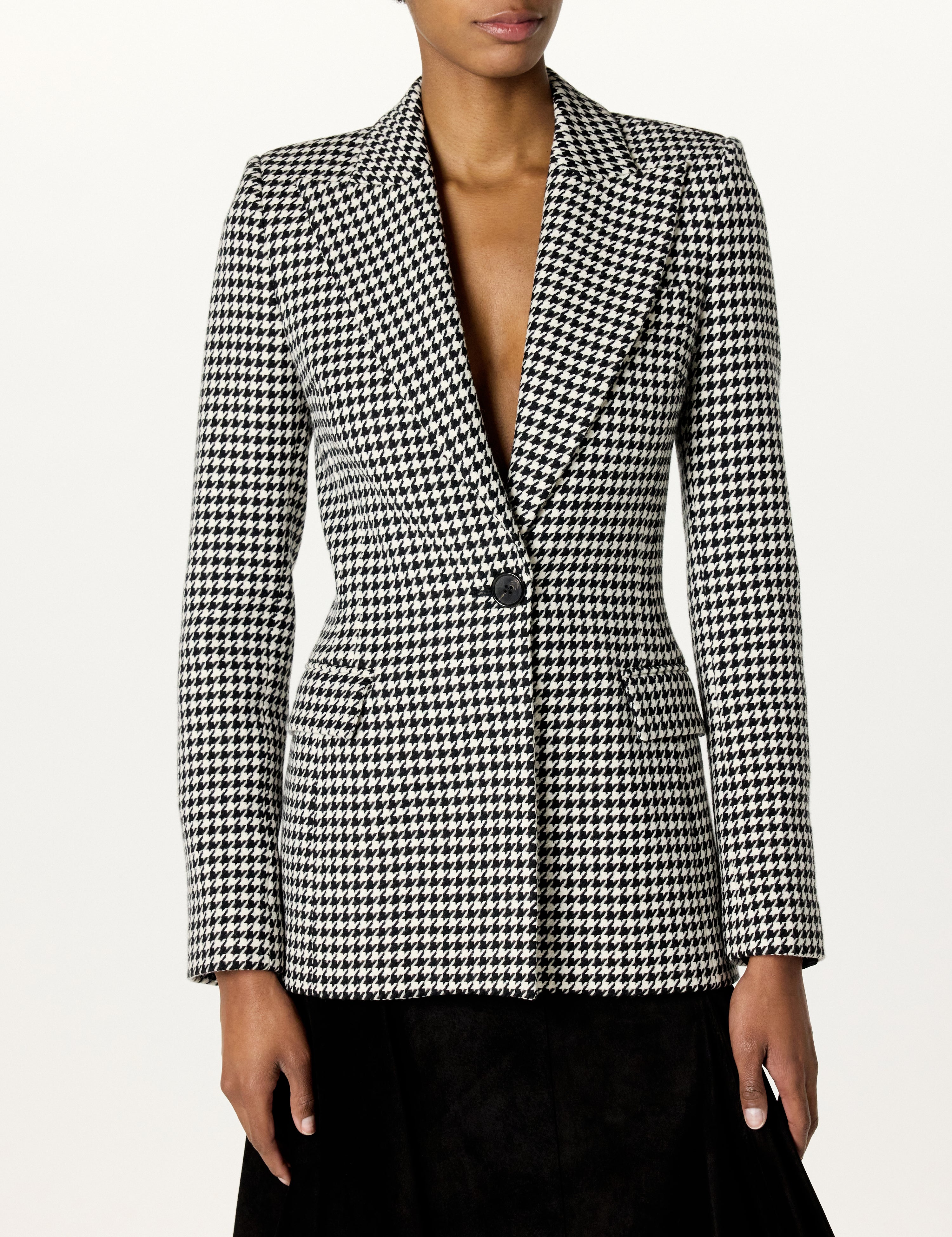 SB Peak Lapel Houdstooth Blazer