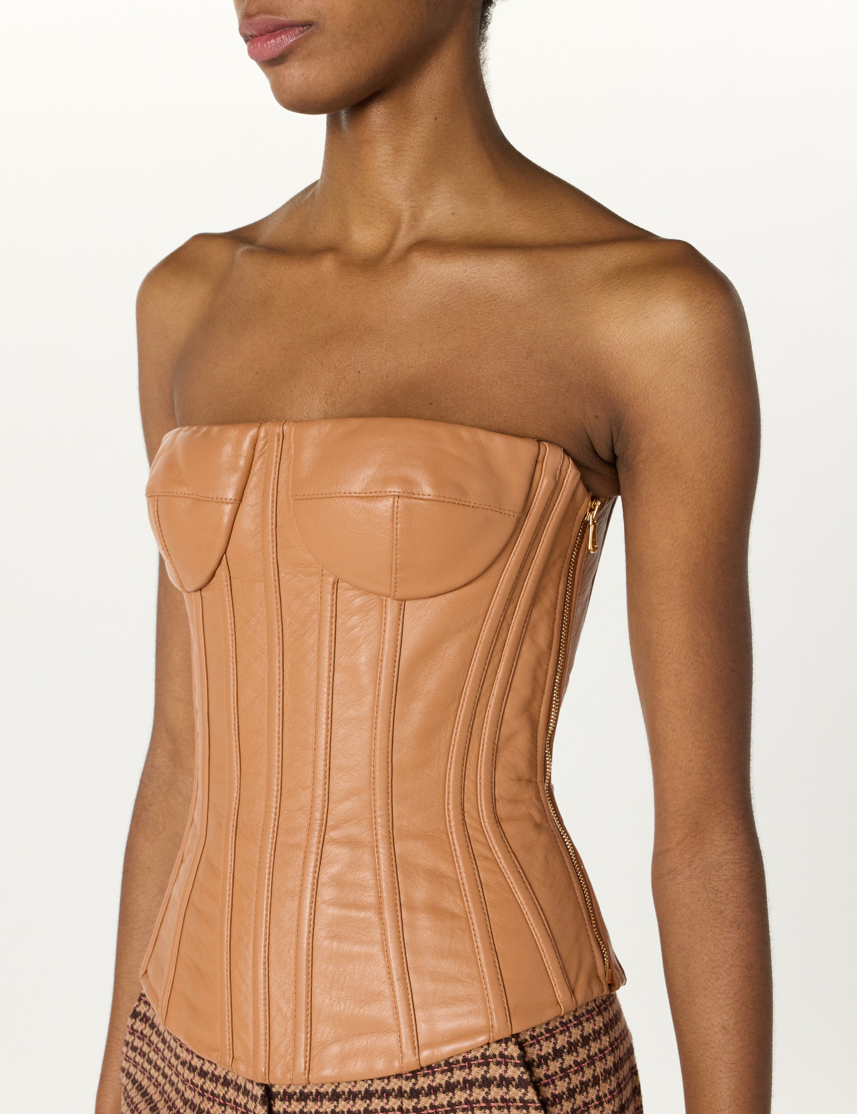 Leather Corset Camel