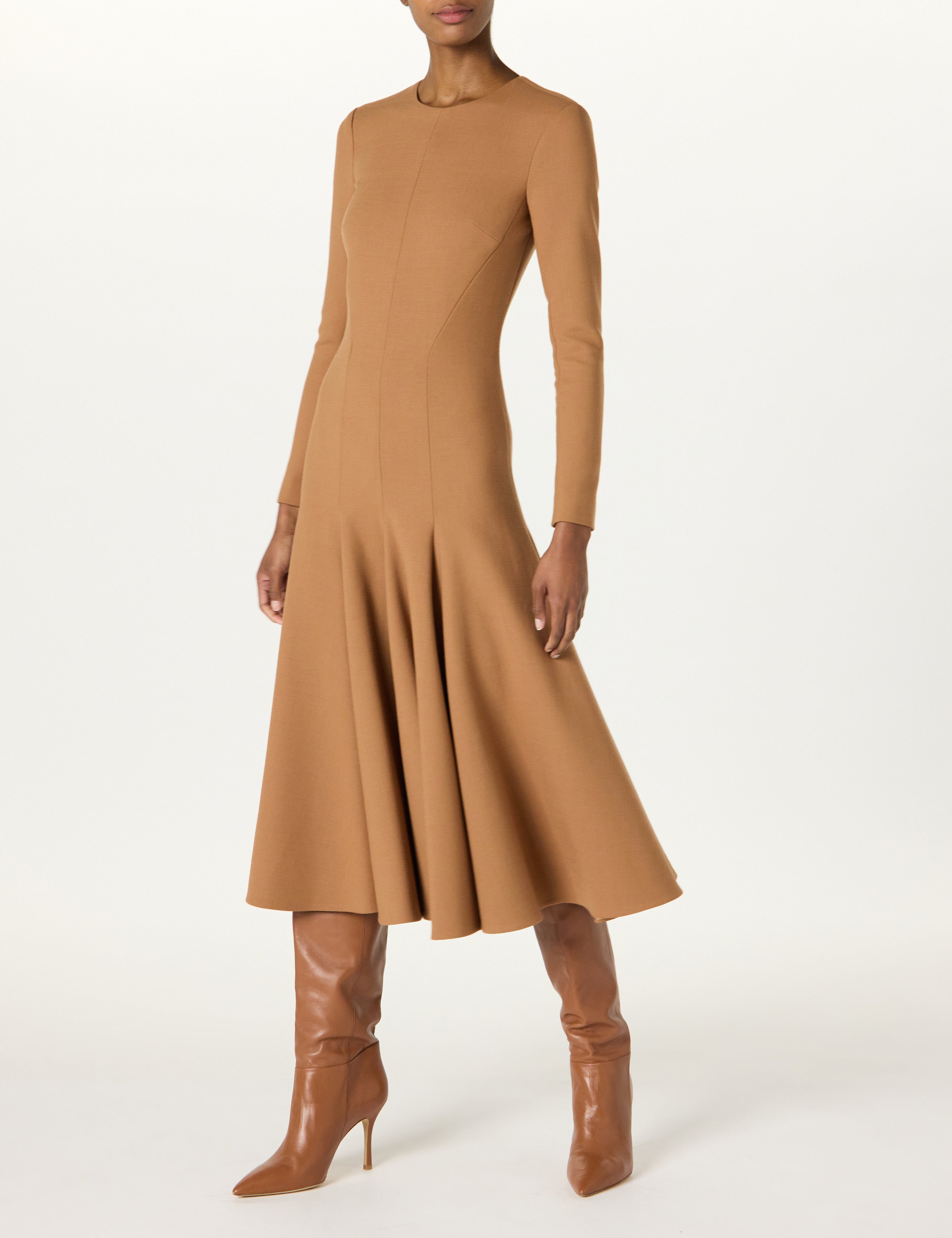 Crew Neck Dress w/Swing